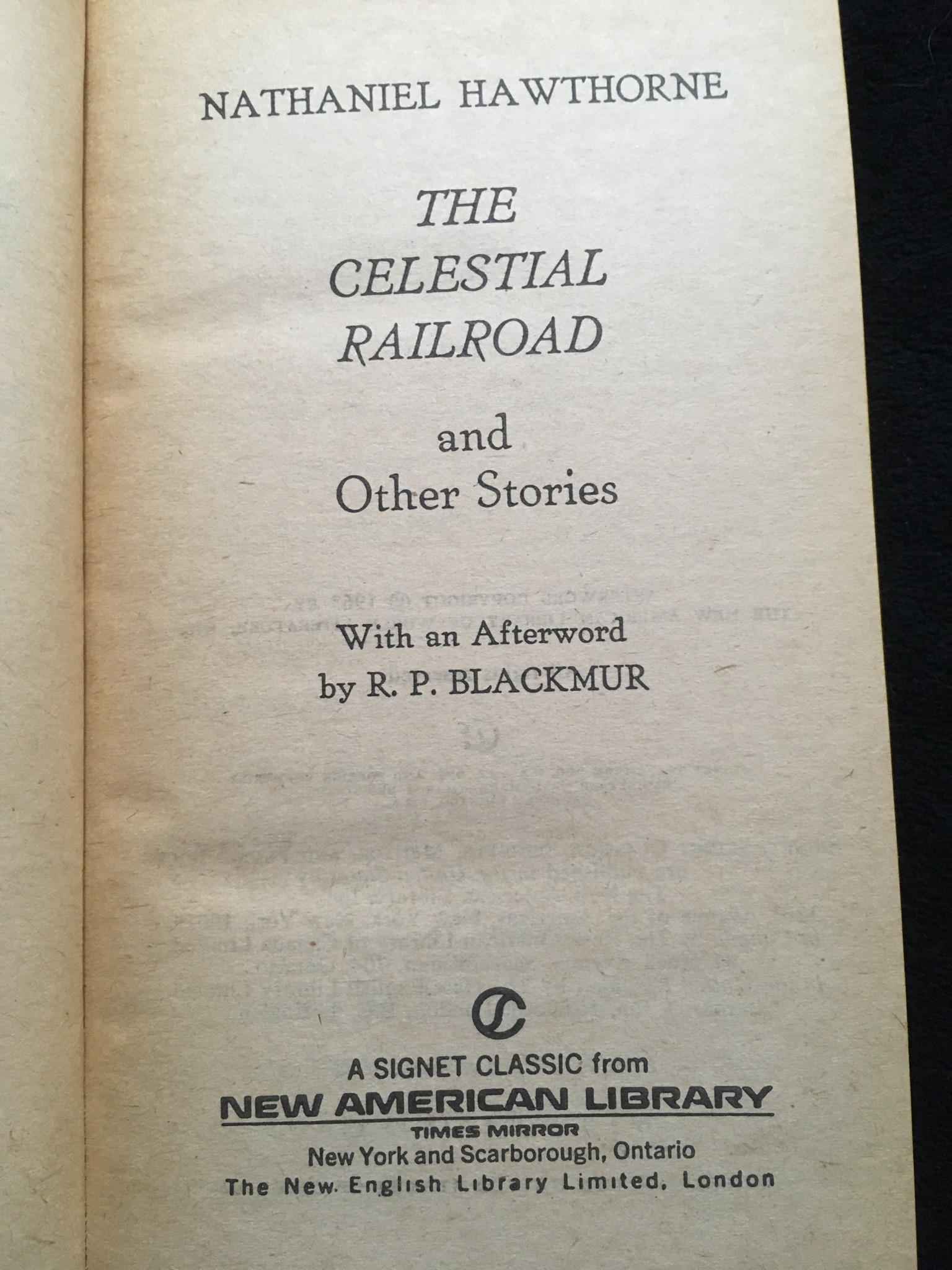 The Celestial Railroad and Other Stories by Nathaniel Hawthorne