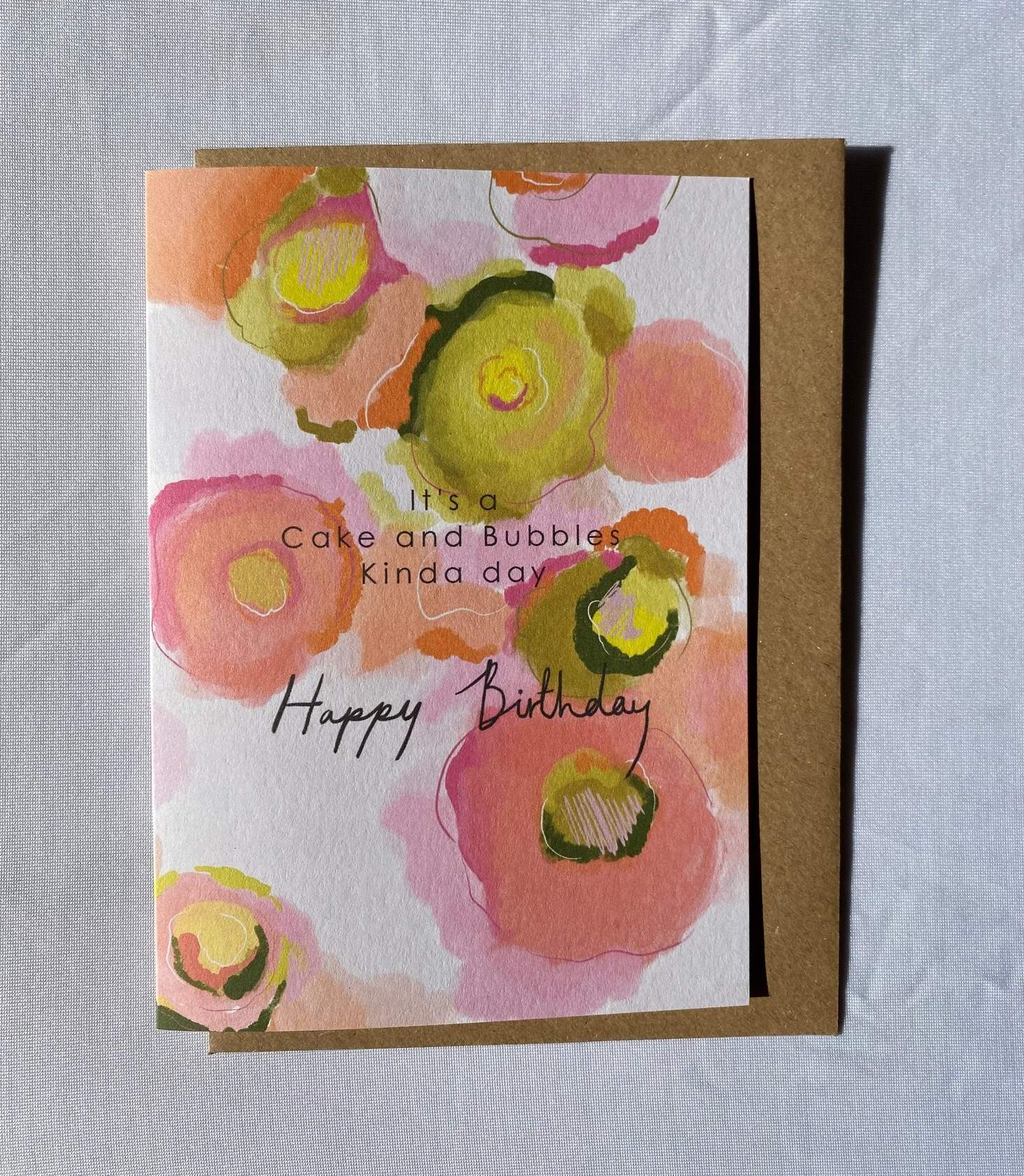 Cake and Bubbles Birthday card LM047