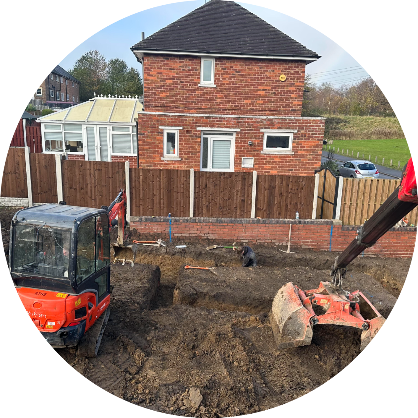 Excavations and footings for building works