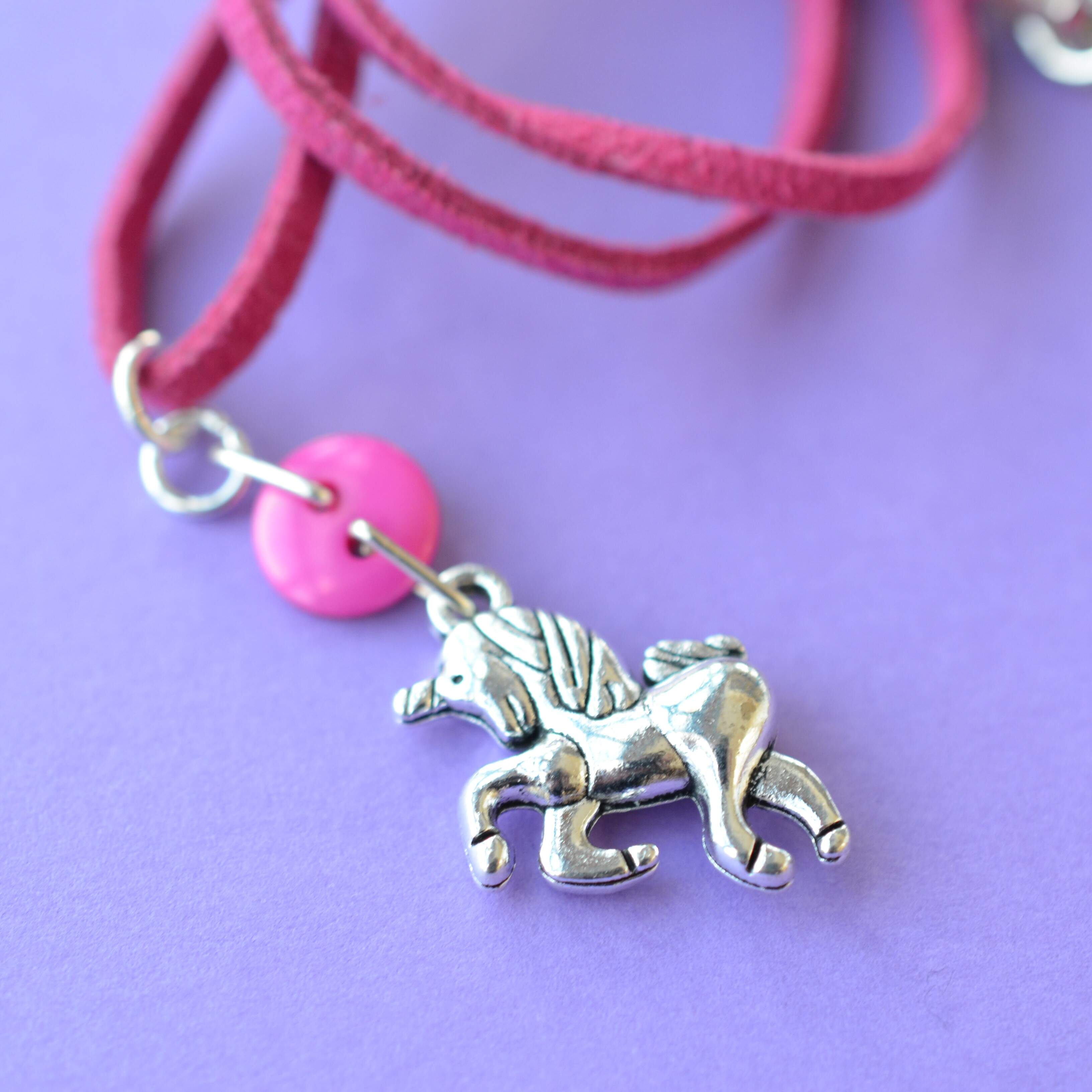 Unicorn Child’s Button Charm Necklace