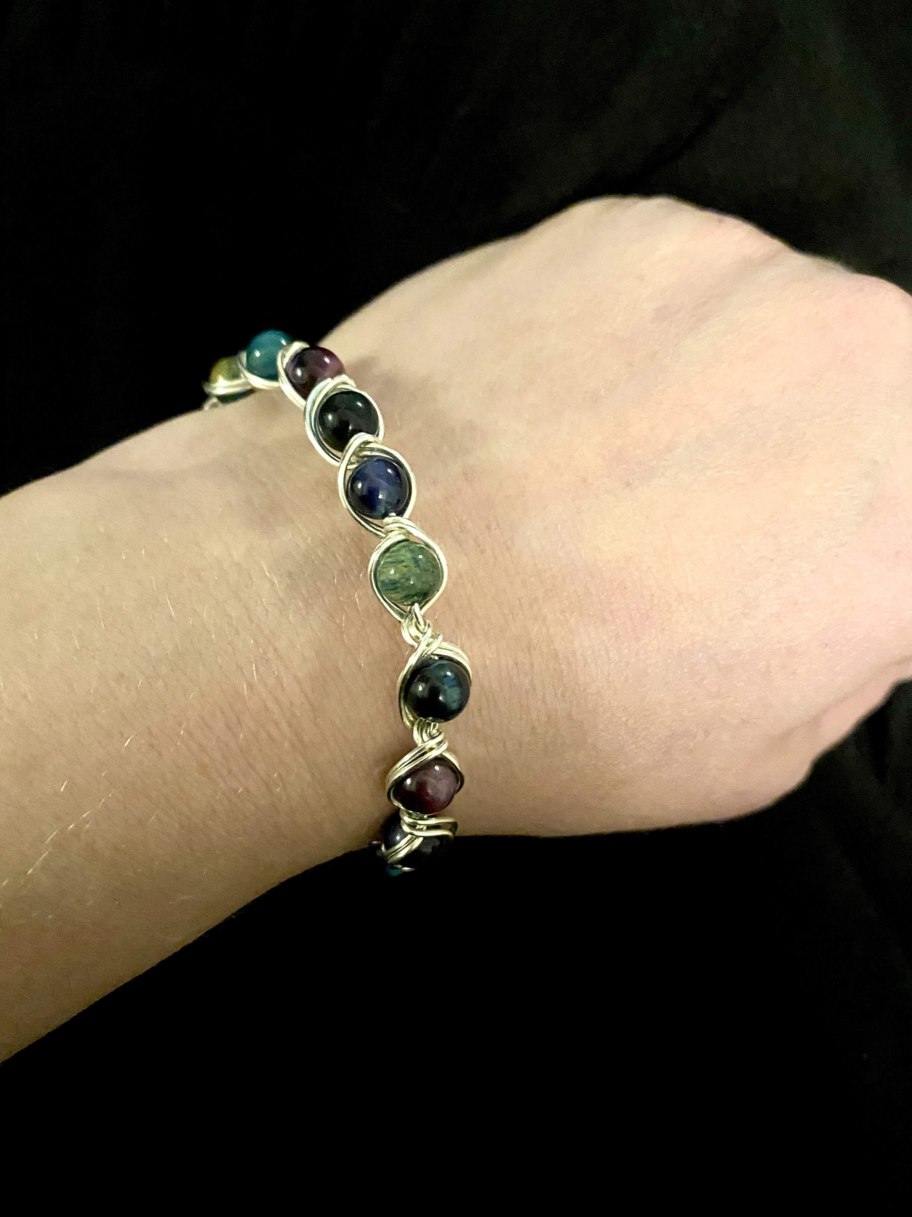 Multi bead plated bracelet