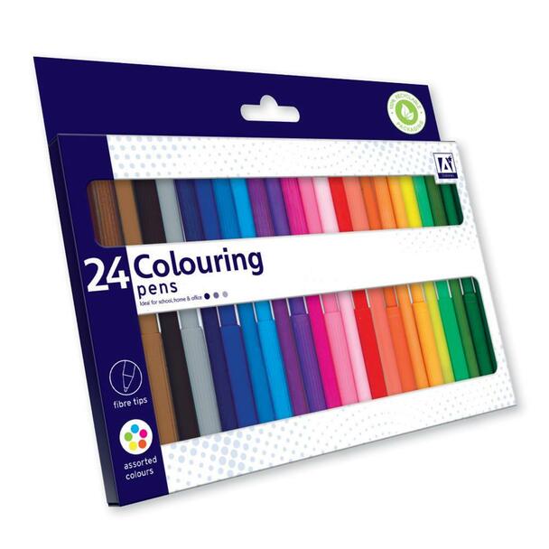 Pack of 24 Fibretip Colouring Pens