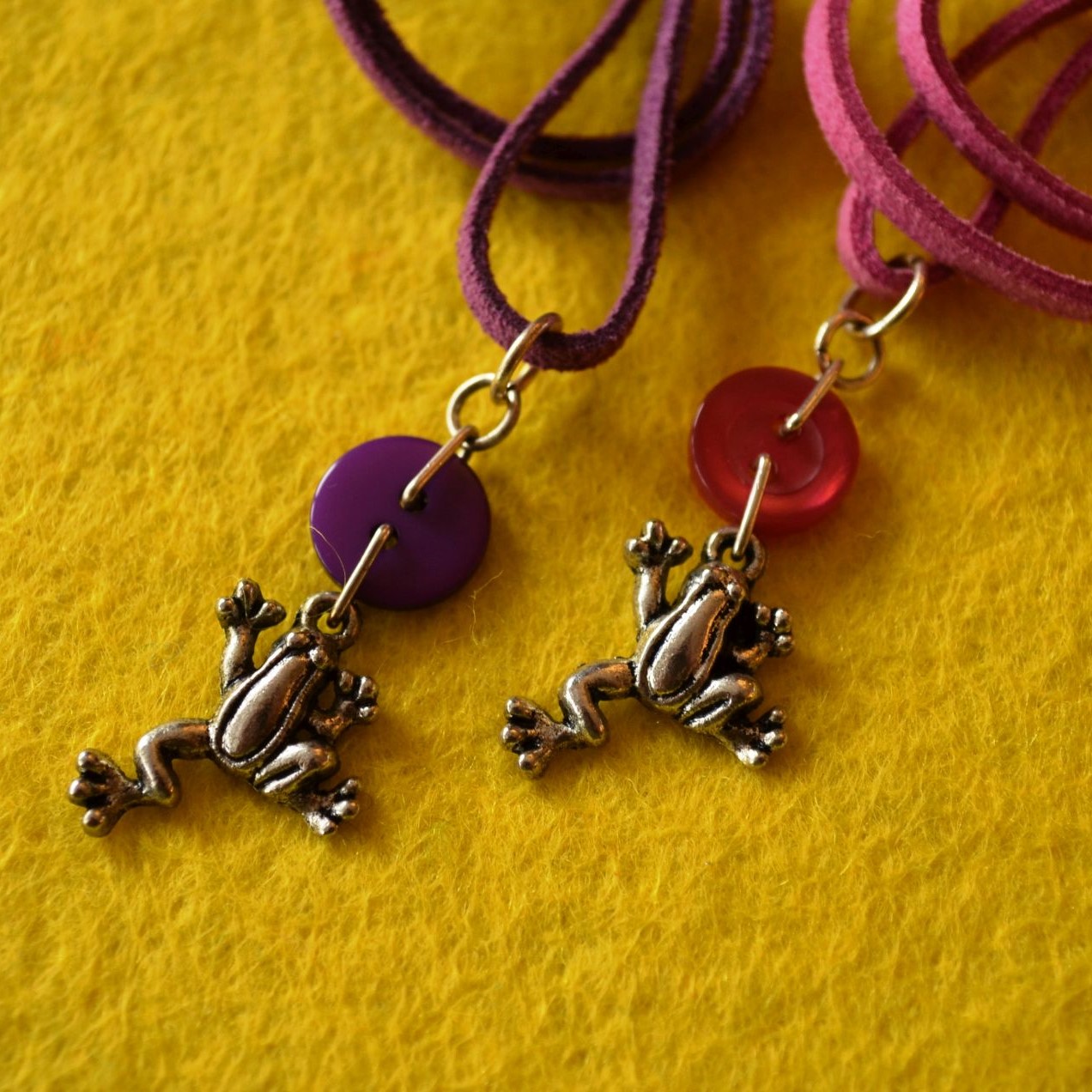 Frog Child’s Button Charm Necklace
