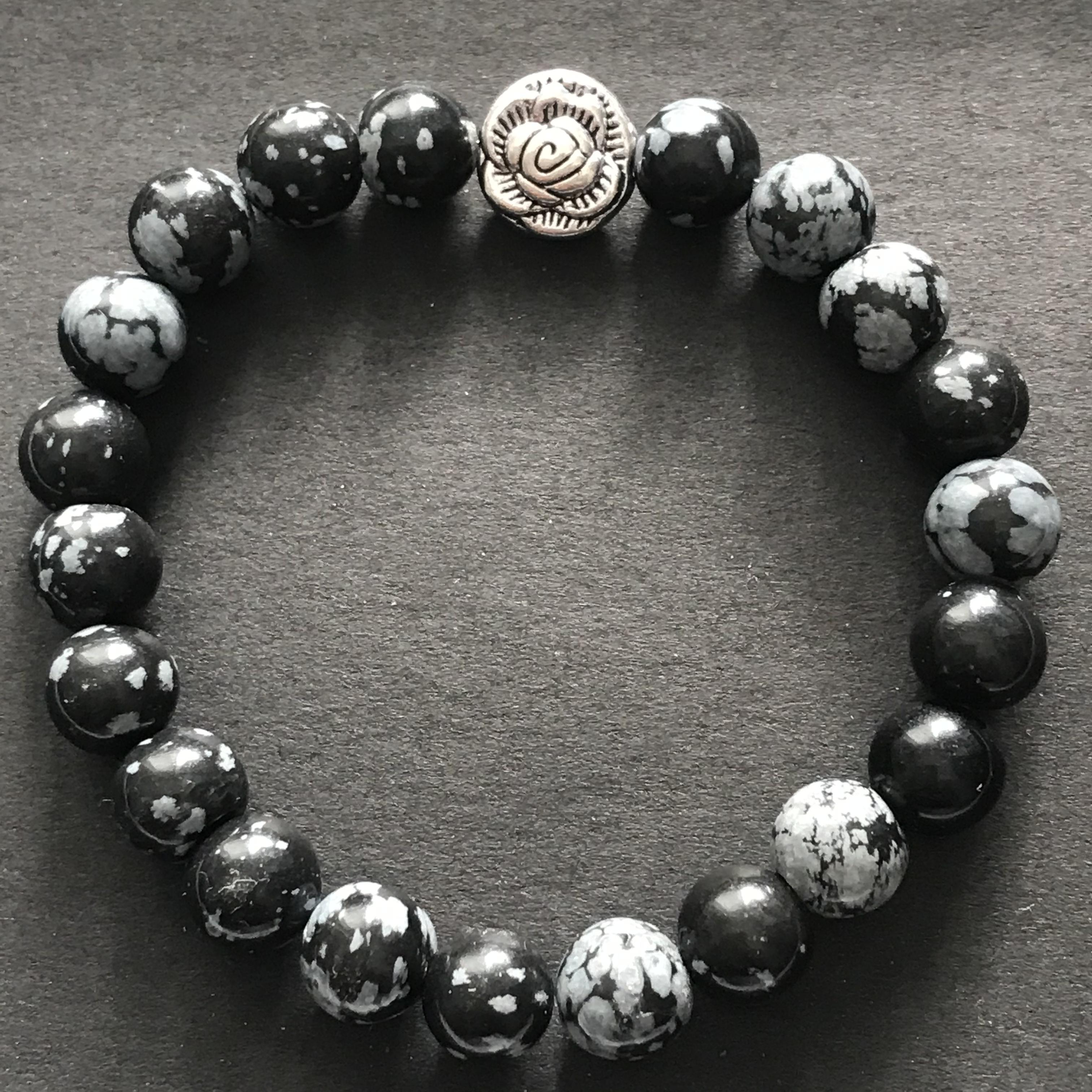 Snowflake Obsidian Bracelet