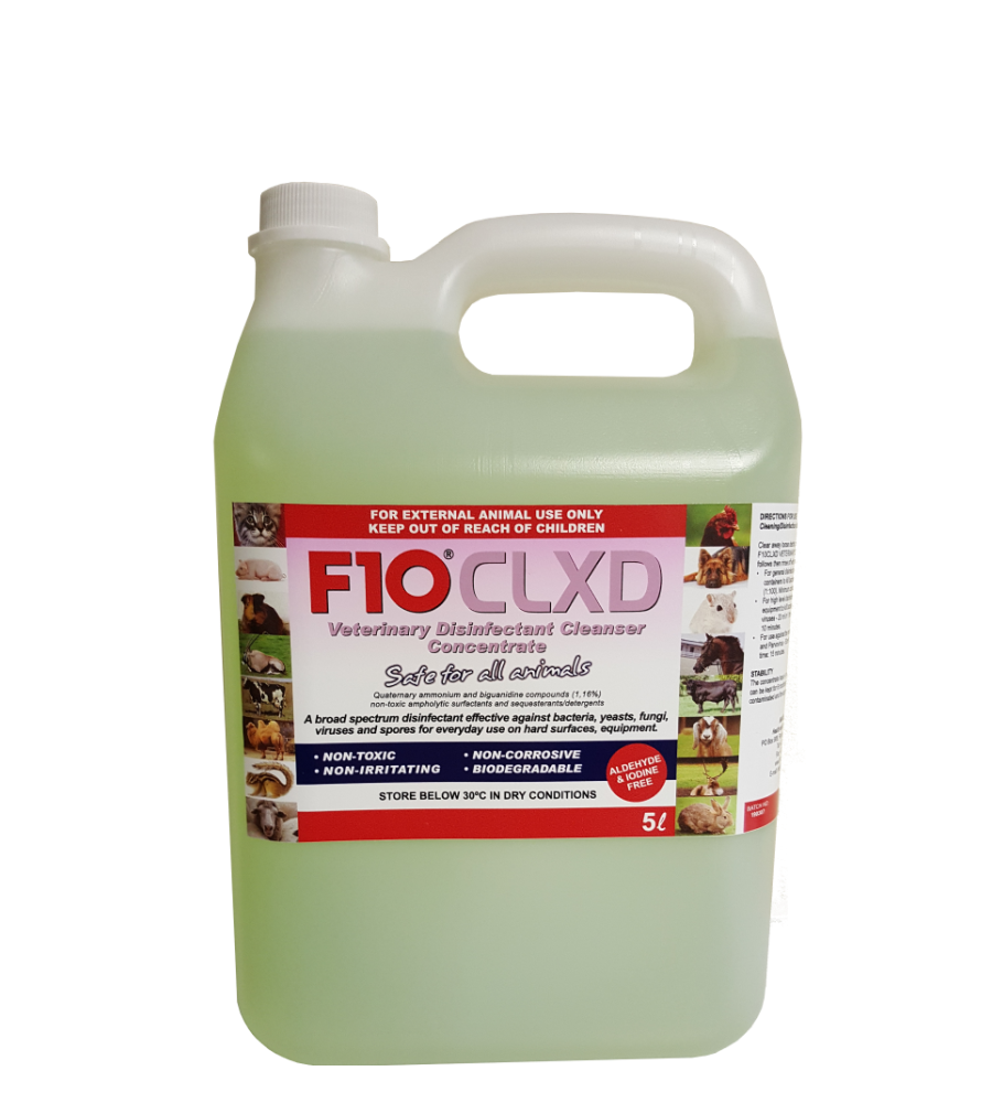 F10CLXD Veterinary Disinfectant Cleanser 5 litre bottle