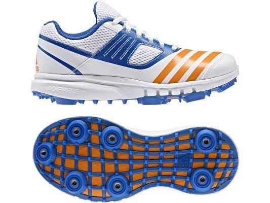 Adidas Howzat  Cricket Shoes - White/Blue/Orange SIZE Uk 7 EU 40 2/3