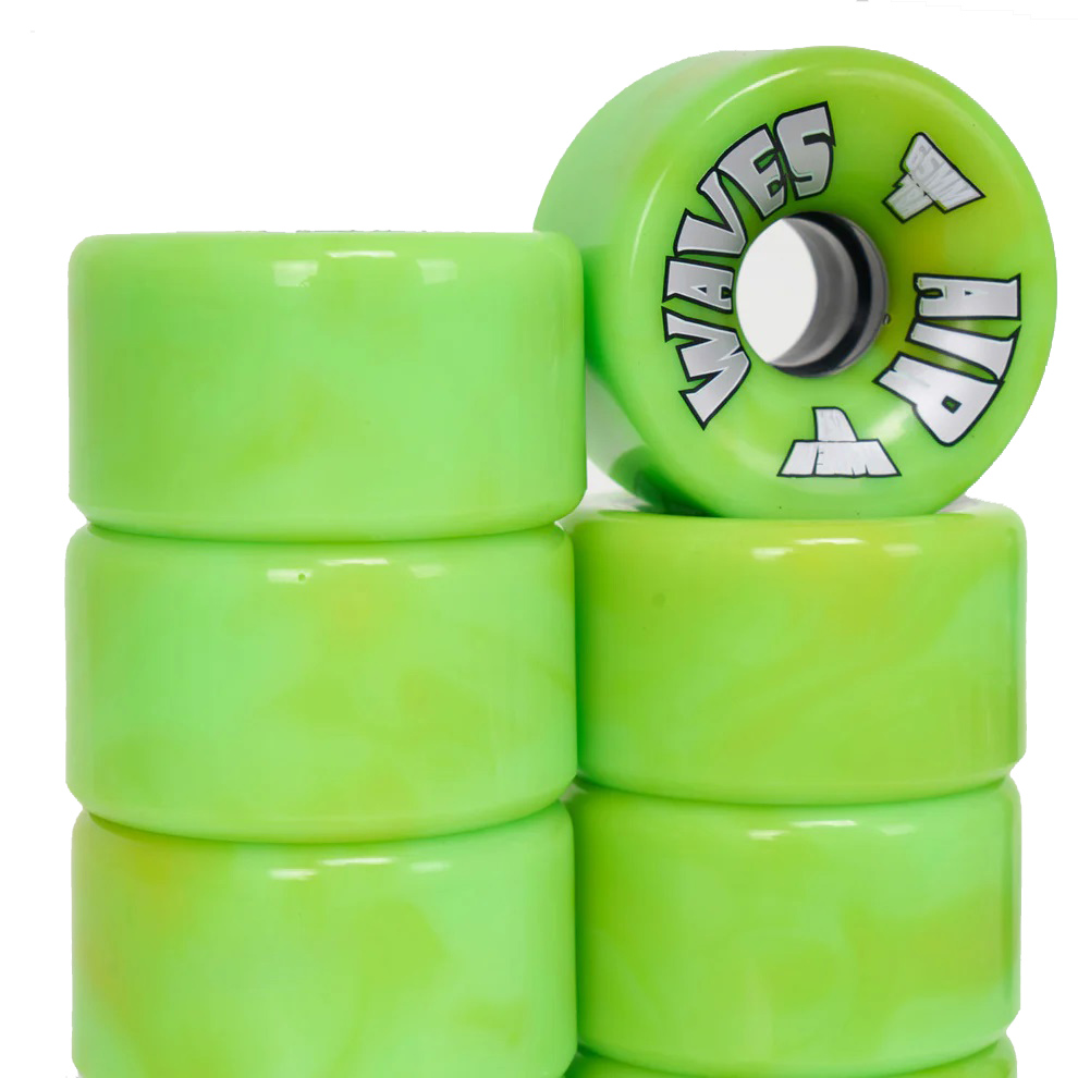 Air Waves Lime Green/Yellow Swirl Wheels Pack of 4 and 8