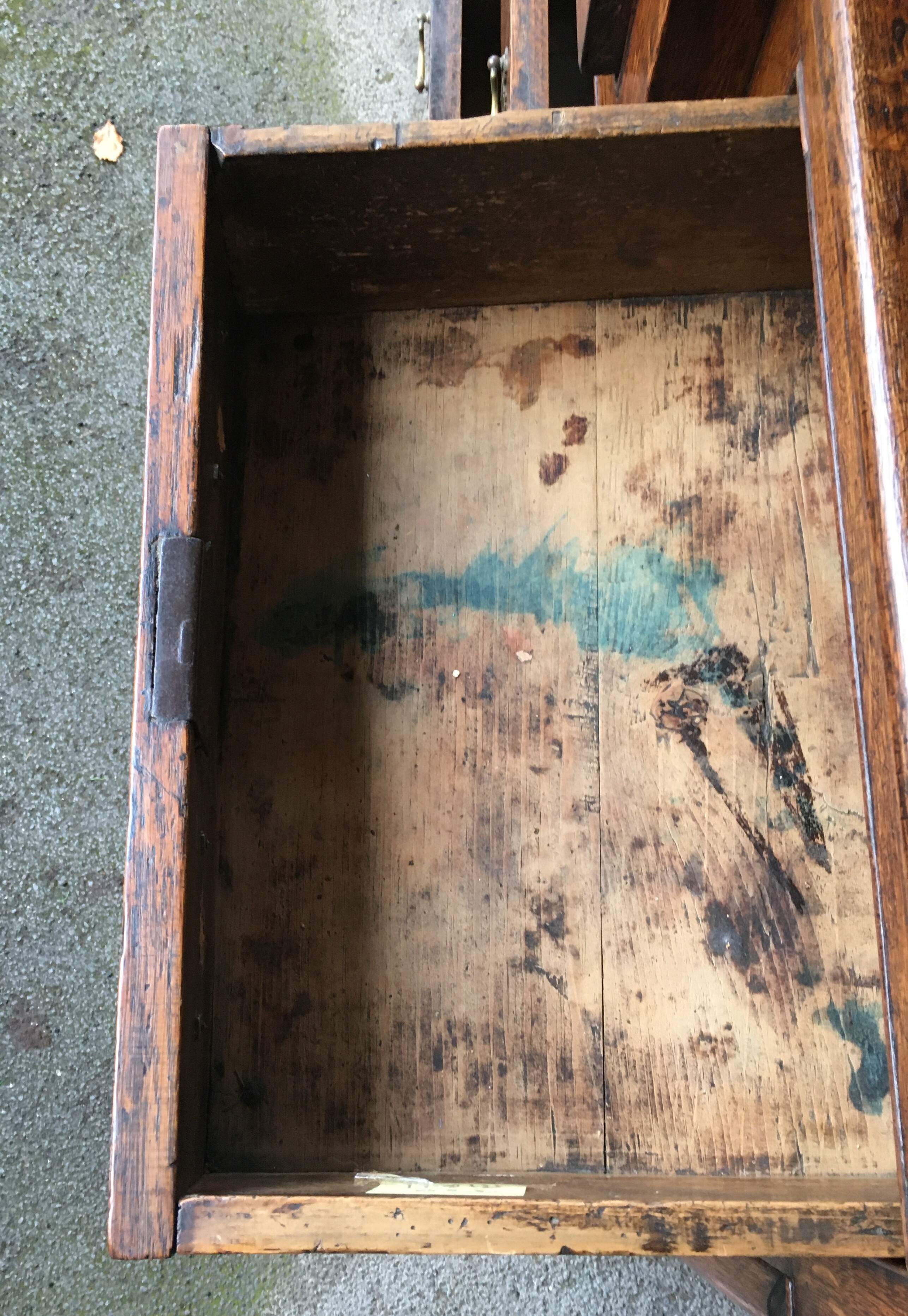 19th Century Breakfront Oak Dresser with 6 Drawers
