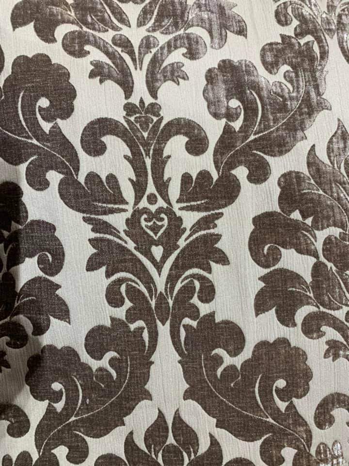 Huge Cut Silk Velvet Brocade Pencil Pleat Curtains W530 D305