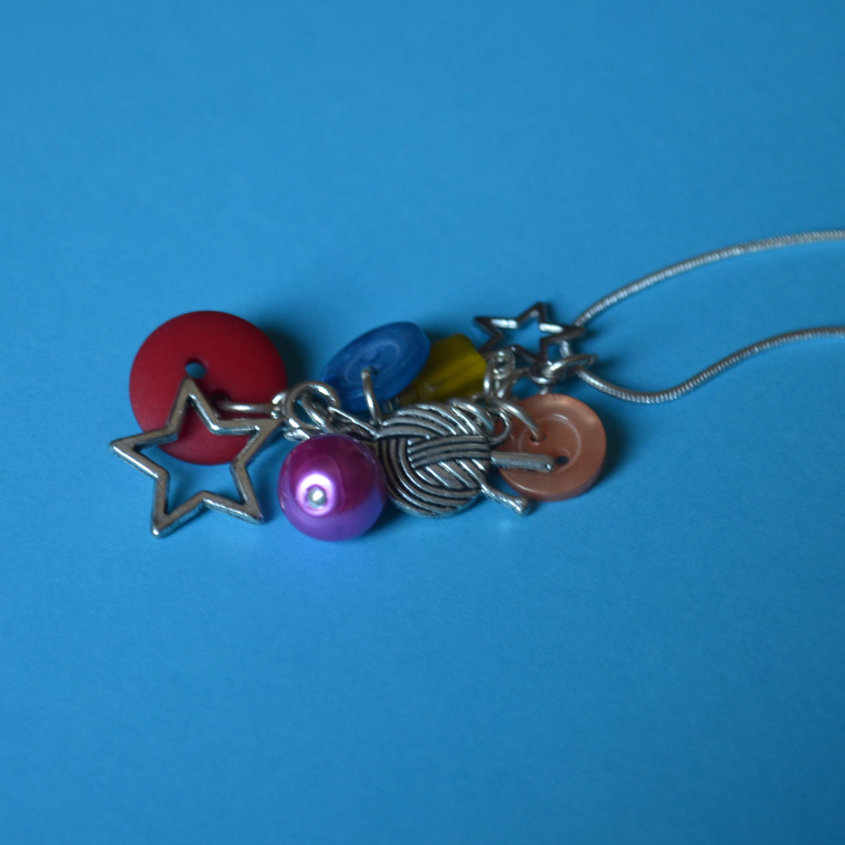 Knitting Wool Cluster Button Pendant