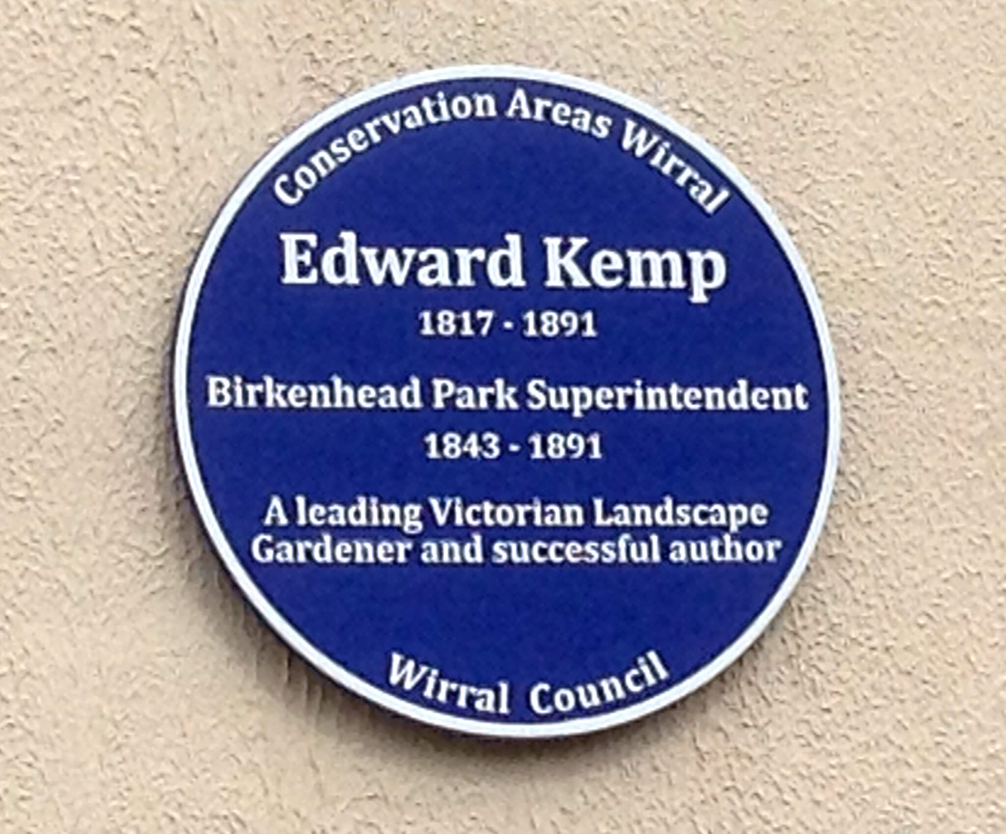 Picture of Blue Plaque commemorating Edward Kemp