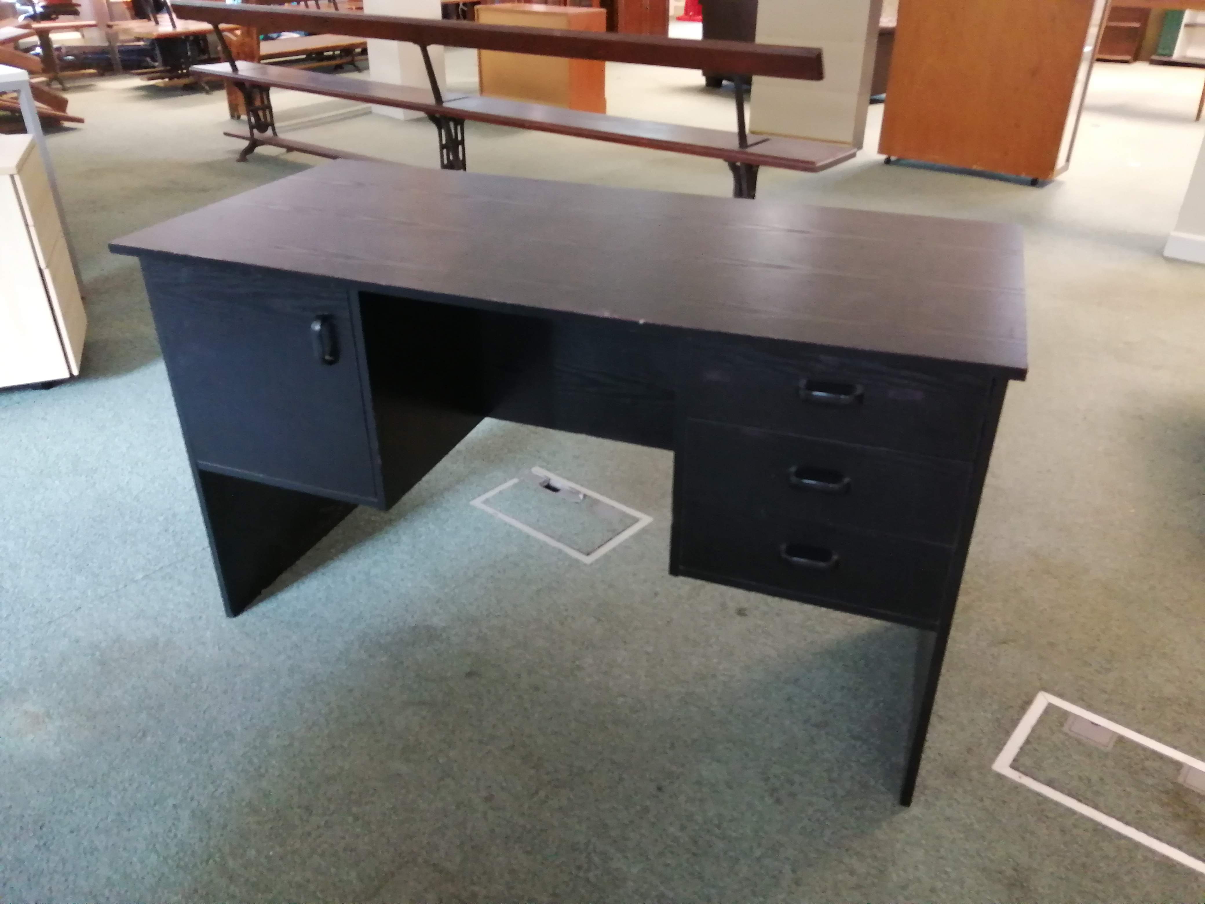 Black Office / Computer Desk with drawers and Cupboard