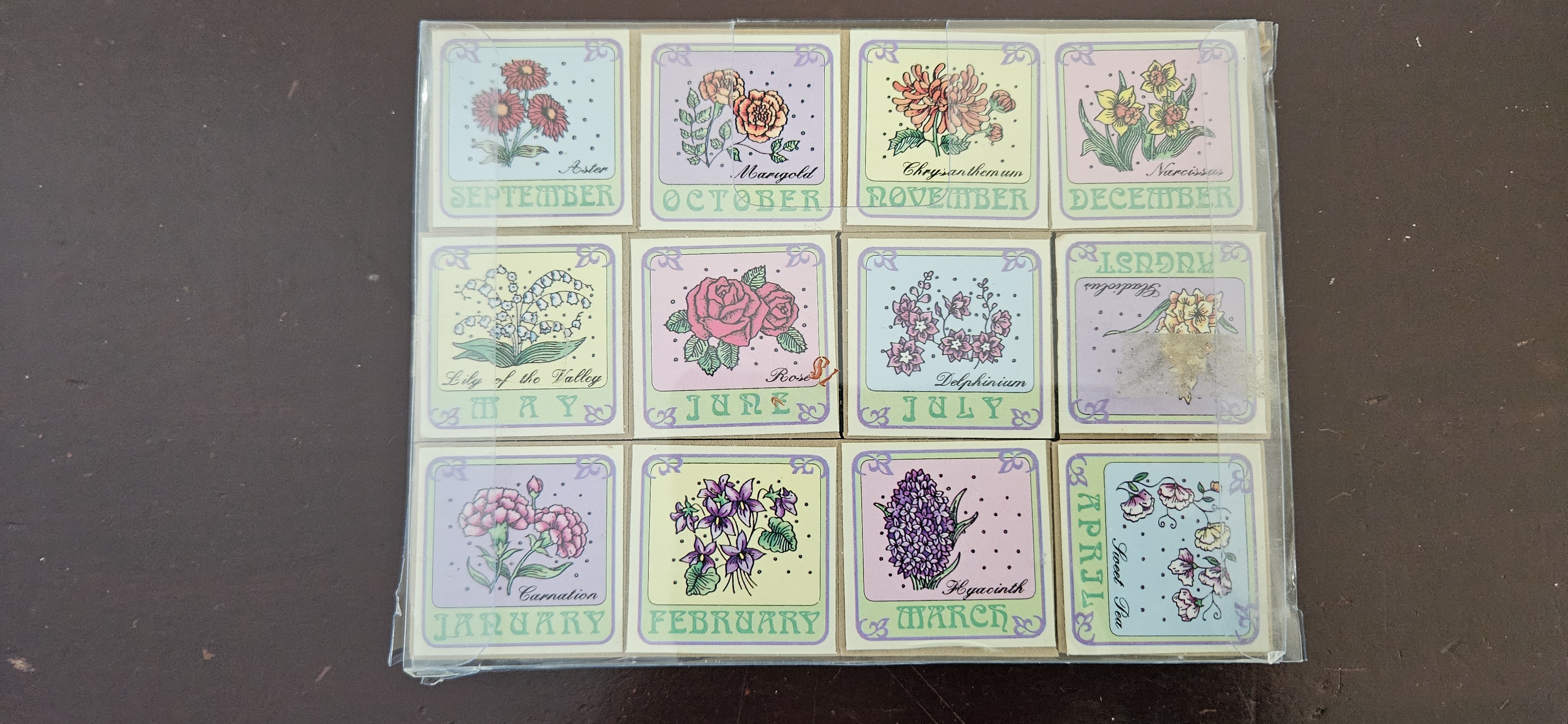 Floral Month stamps - Pack of 12