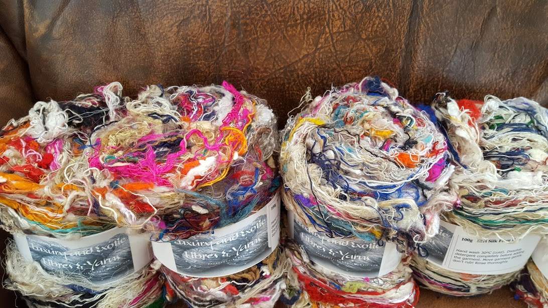 100g Sari Silk Fibre Batt 100% Recycled Silk