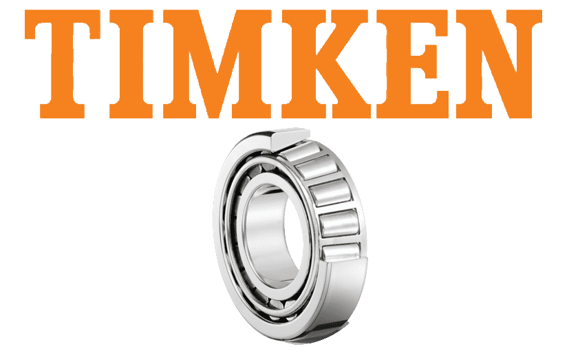 Timken bearings Logo with a tapered roller bearing underneath