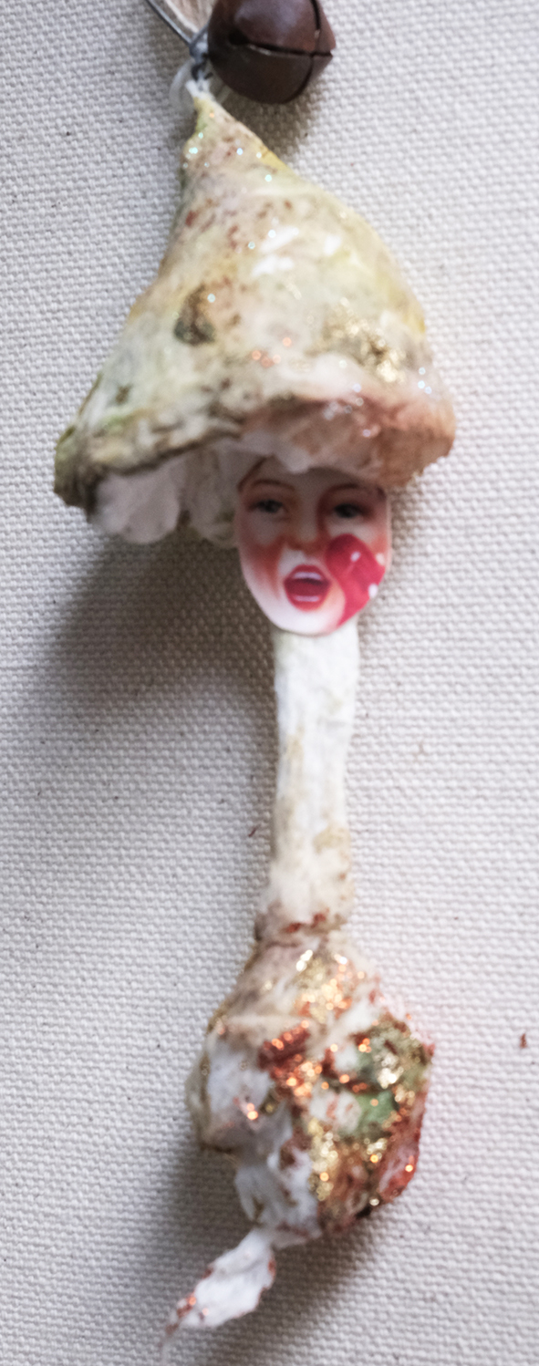 Spun Cotton Mushroom Faerie Ring Decoration