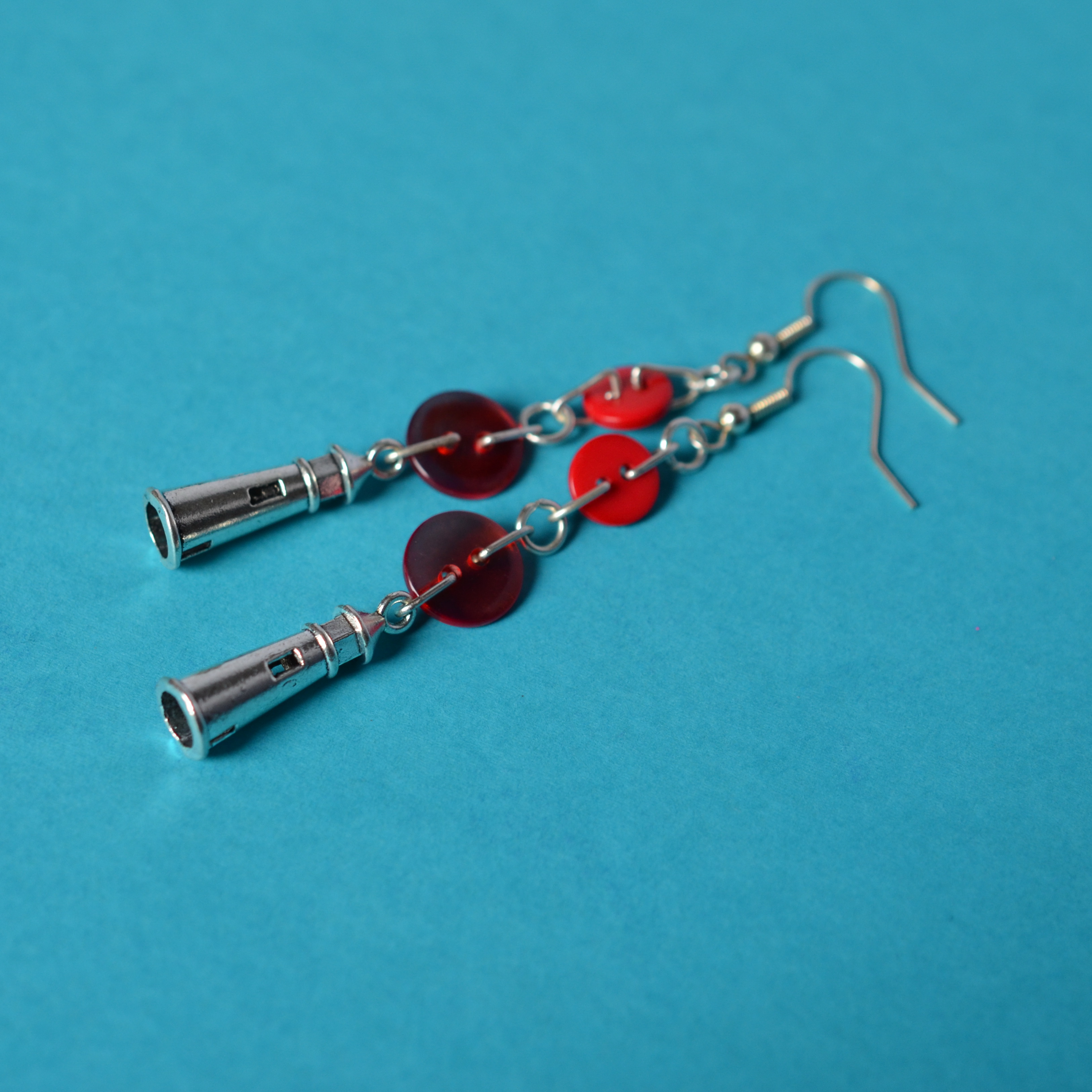 Lighthouse Two Button Charm Earrings