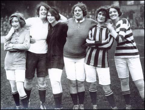 The first women's football teams in Britain