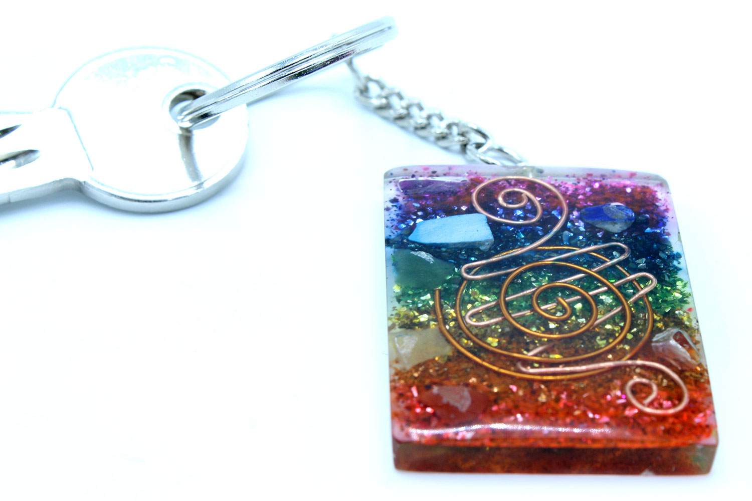 Orgonite Power Keychain - Home Protect Copper and Chakra