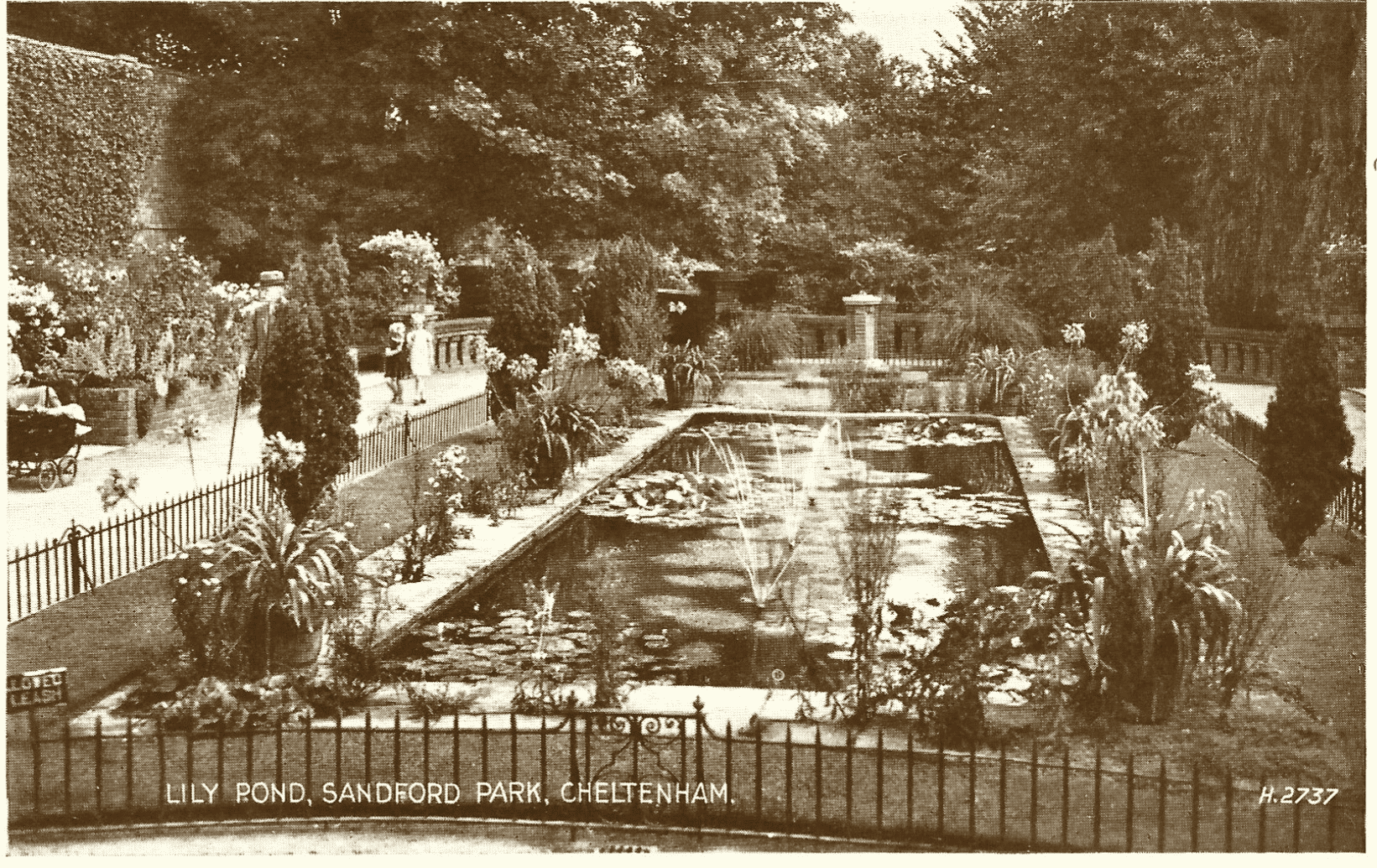 Italian Garden Lily Pond     c1931  and 2023