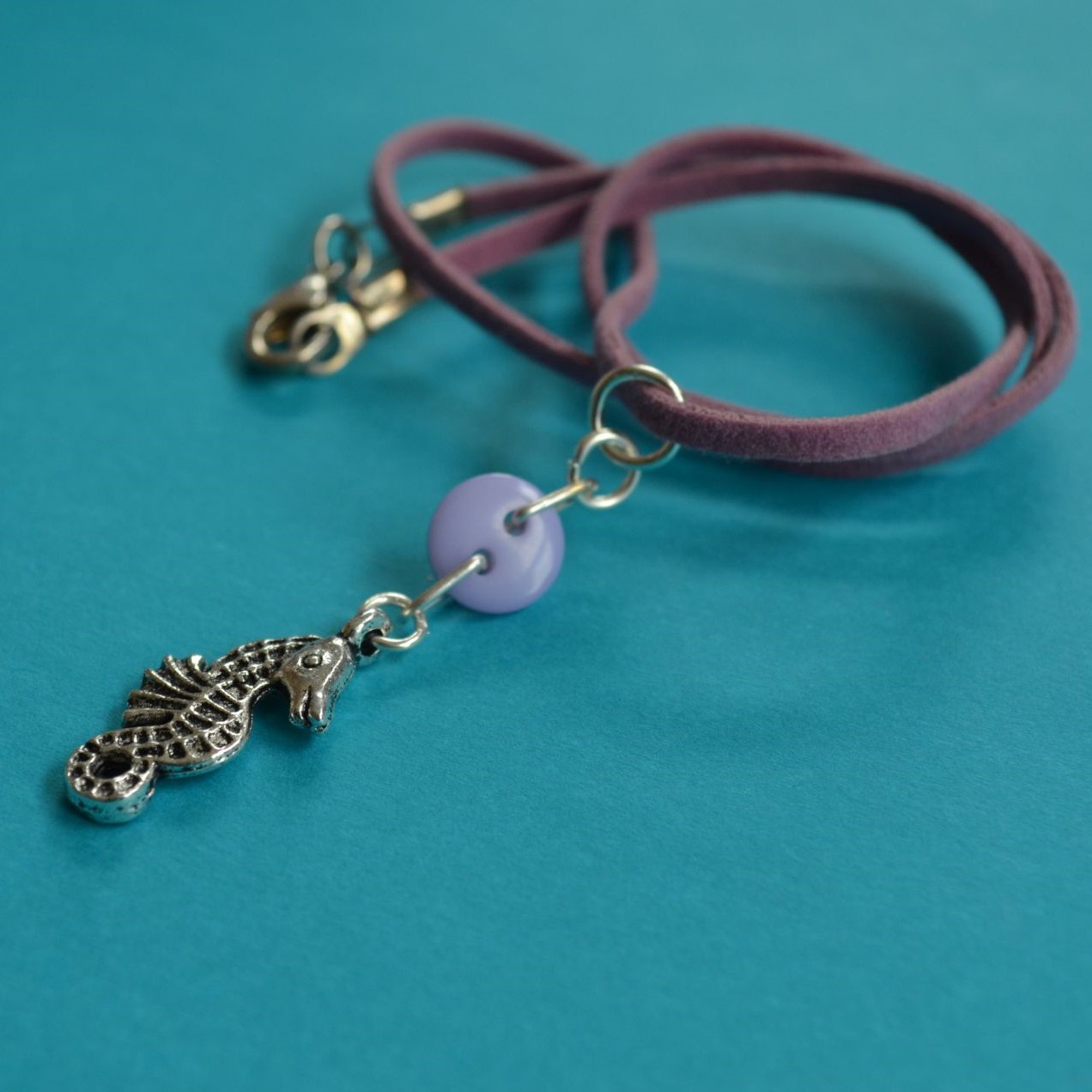 Seahorse Child’s Button Charm Necklace