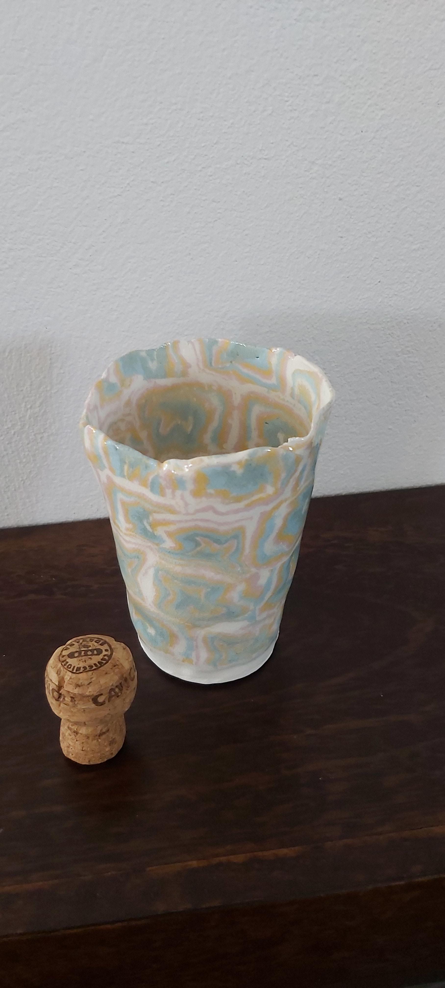 Nerikomi porcelain beaker/vase