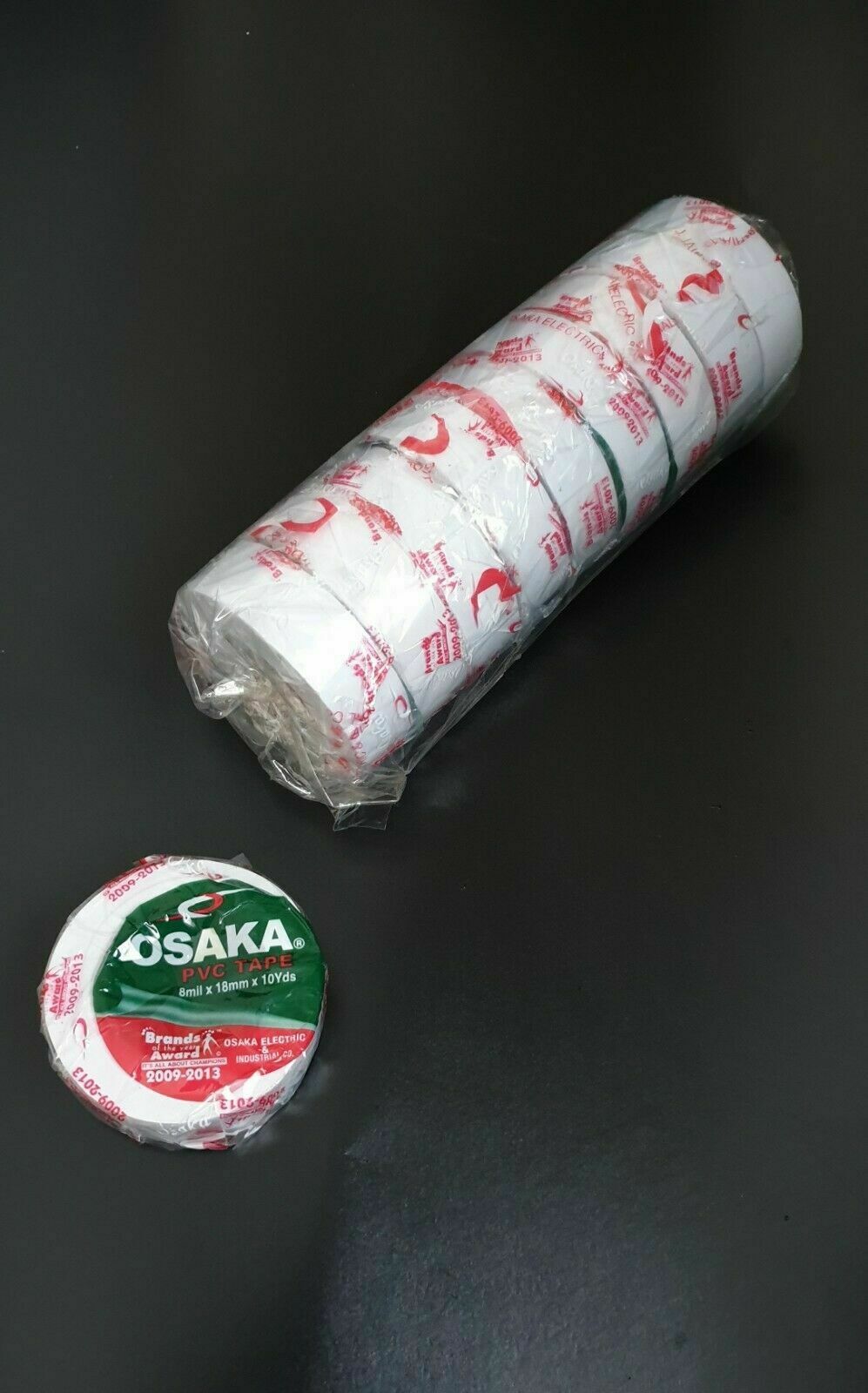 Osaka PVC Tape Roll Cricket Tennis White Pack of 10
