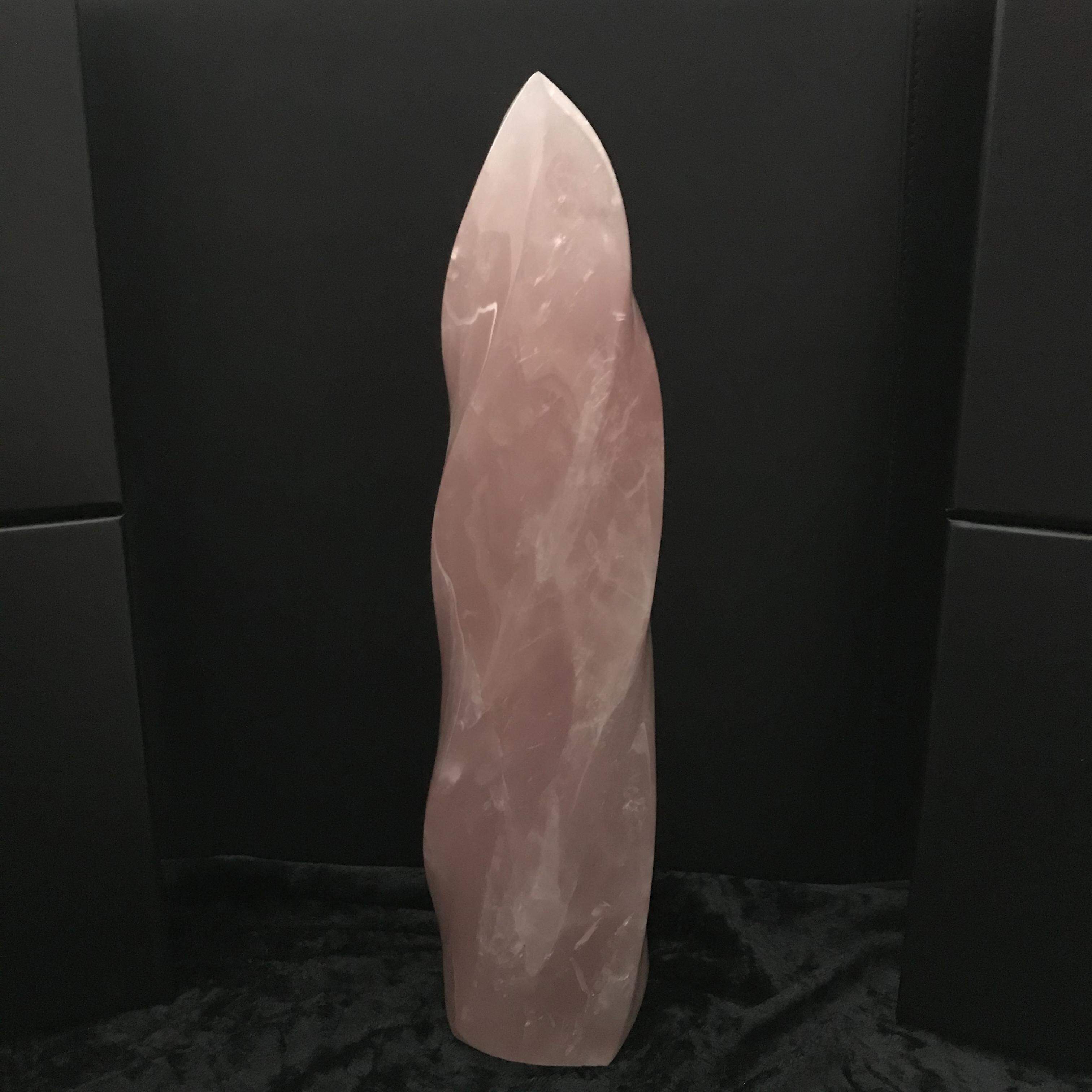 Large Rose Quartz Flame Free Form