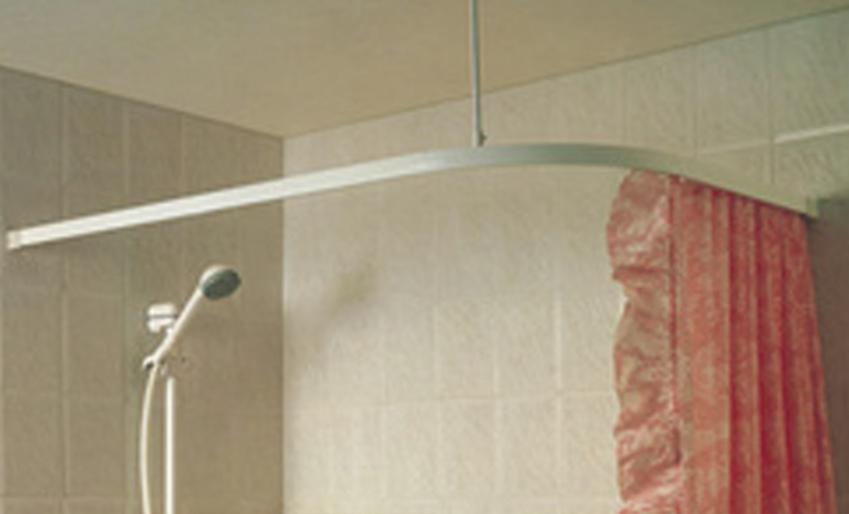 ‘L’ Shaped Shower Curtain Track - Chrome
