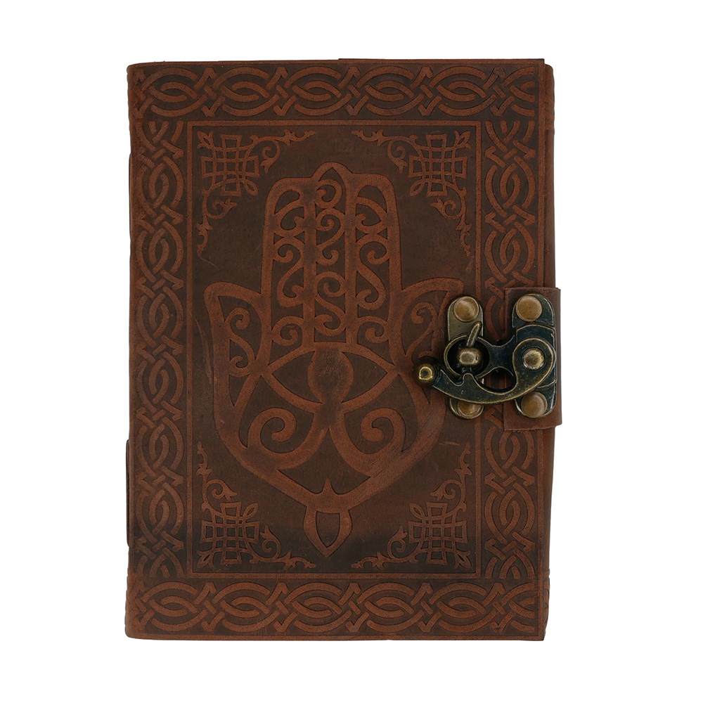 Leather journal - Hamsa (8x6")