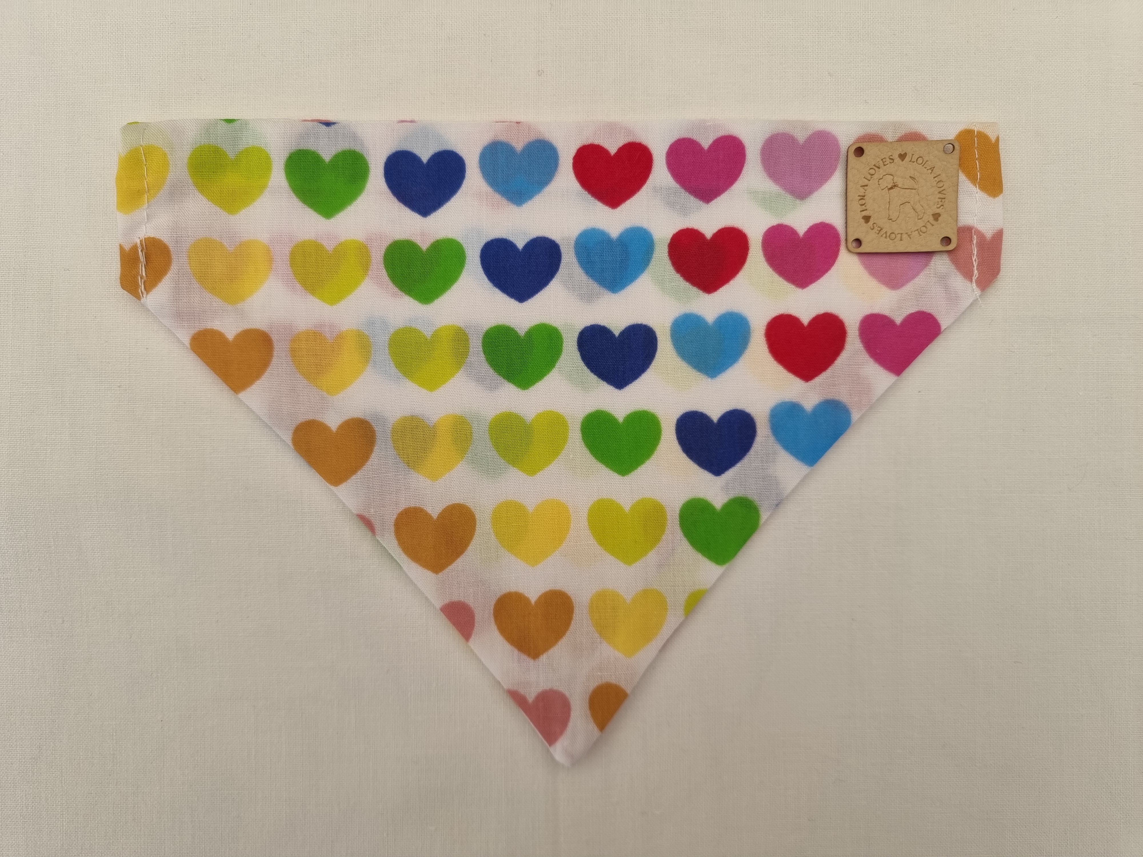 Rainbow Hearts Collar Bandana