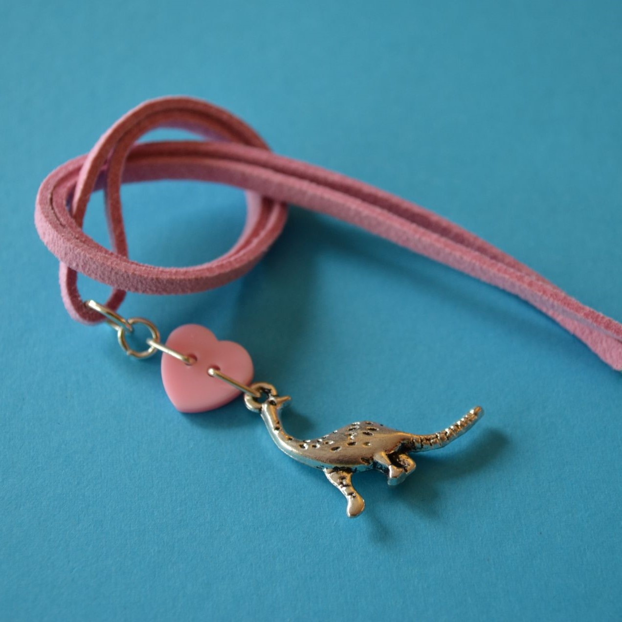 Dinosaur Child’s Button Charm Necklace