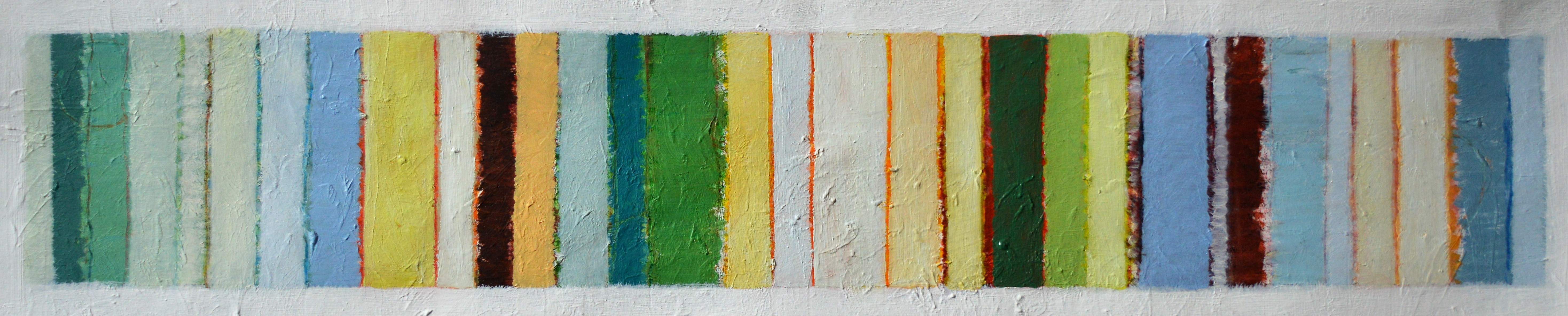 'Patterning # 6' 2020. Crayon, oil on paper. 58cm x 20cm.