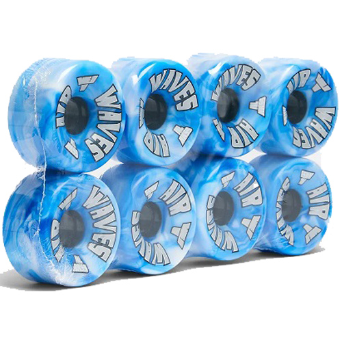 Air Waves White/Blue Marble Wheels Pack of 4 and 8