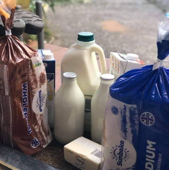 Selection of products delivered by local milkman
