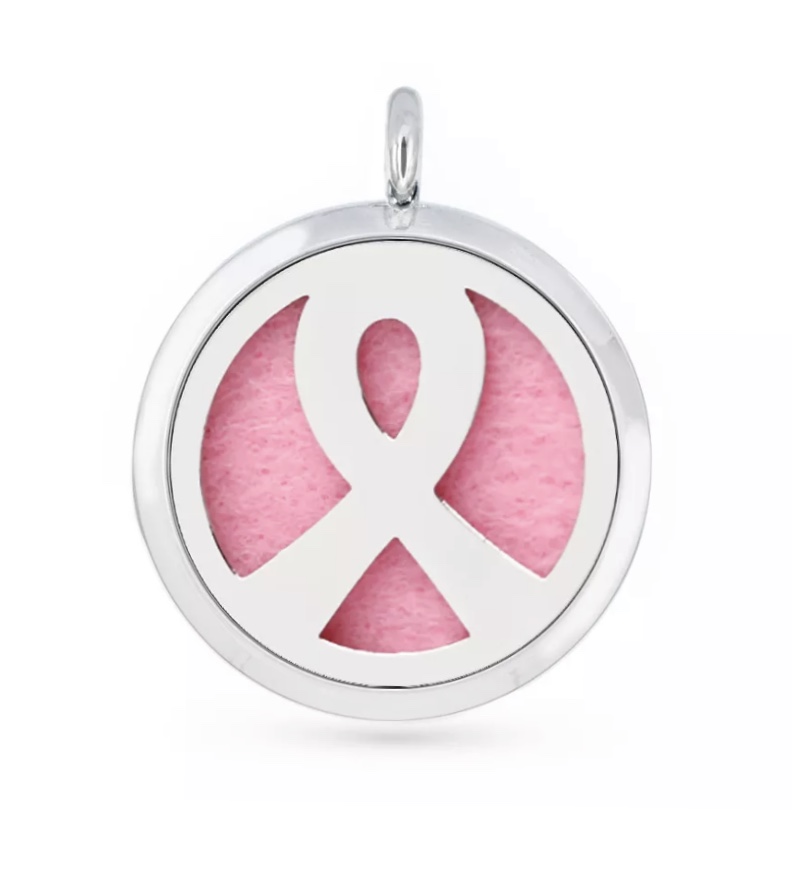 Aromatherapy Diffuser pendant - Breast Cancer 30mm