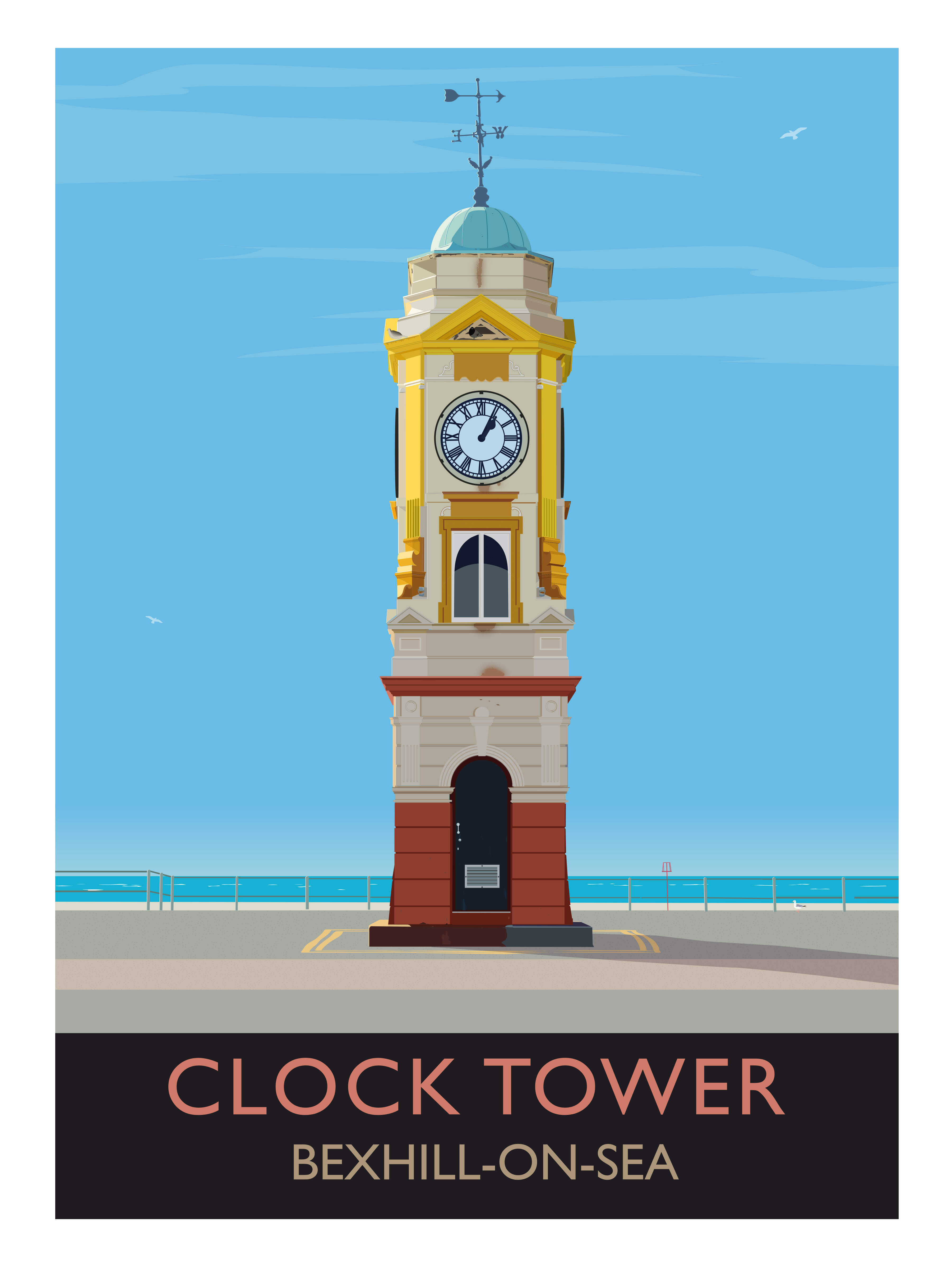 Giclee print of Bexhill Clock Tower