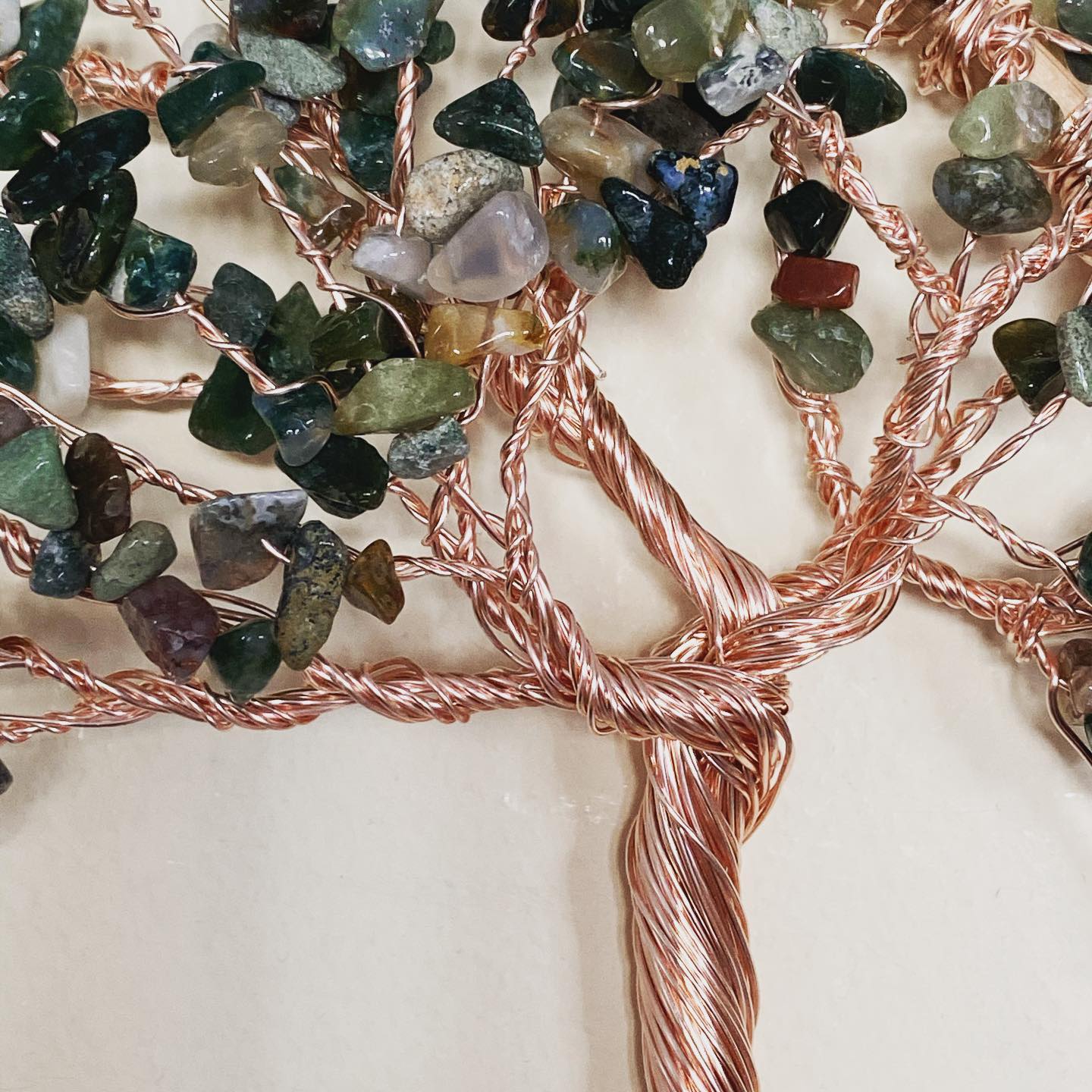 Rose Gold and Indian Agate tree of life