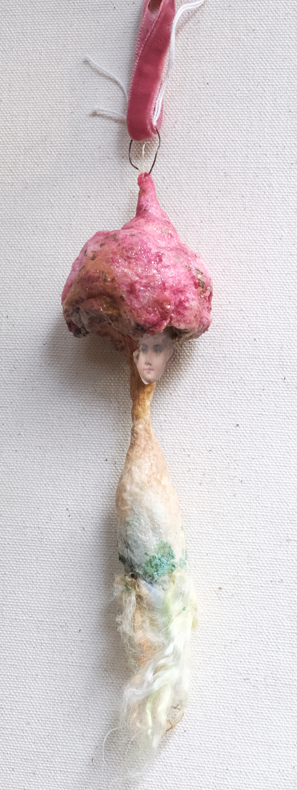 Spun Cotton Mushroom Faerie Ring Decoration