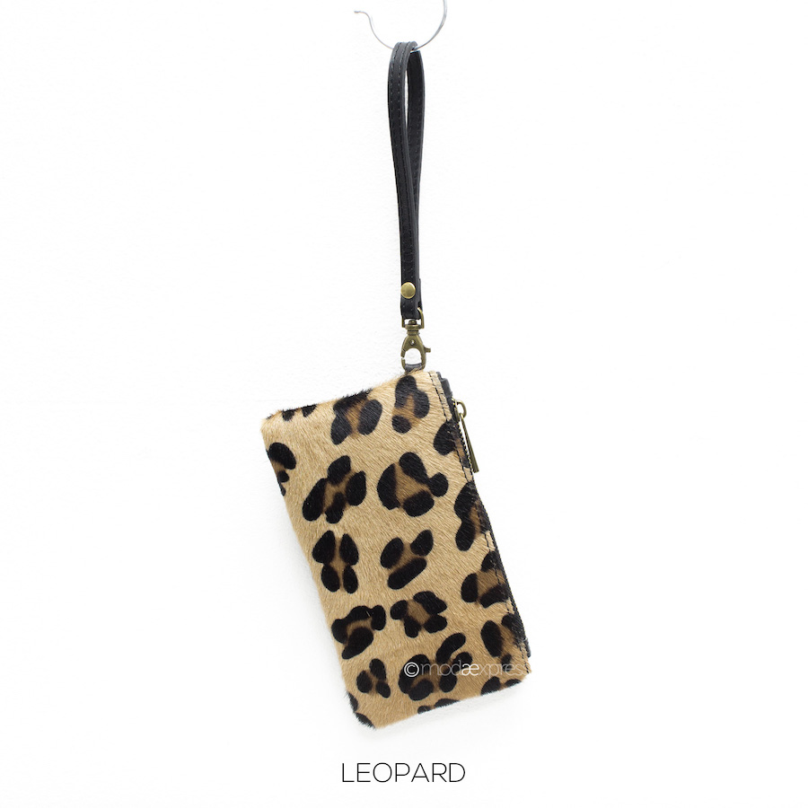 Animal Print Leather Purse in Leopard