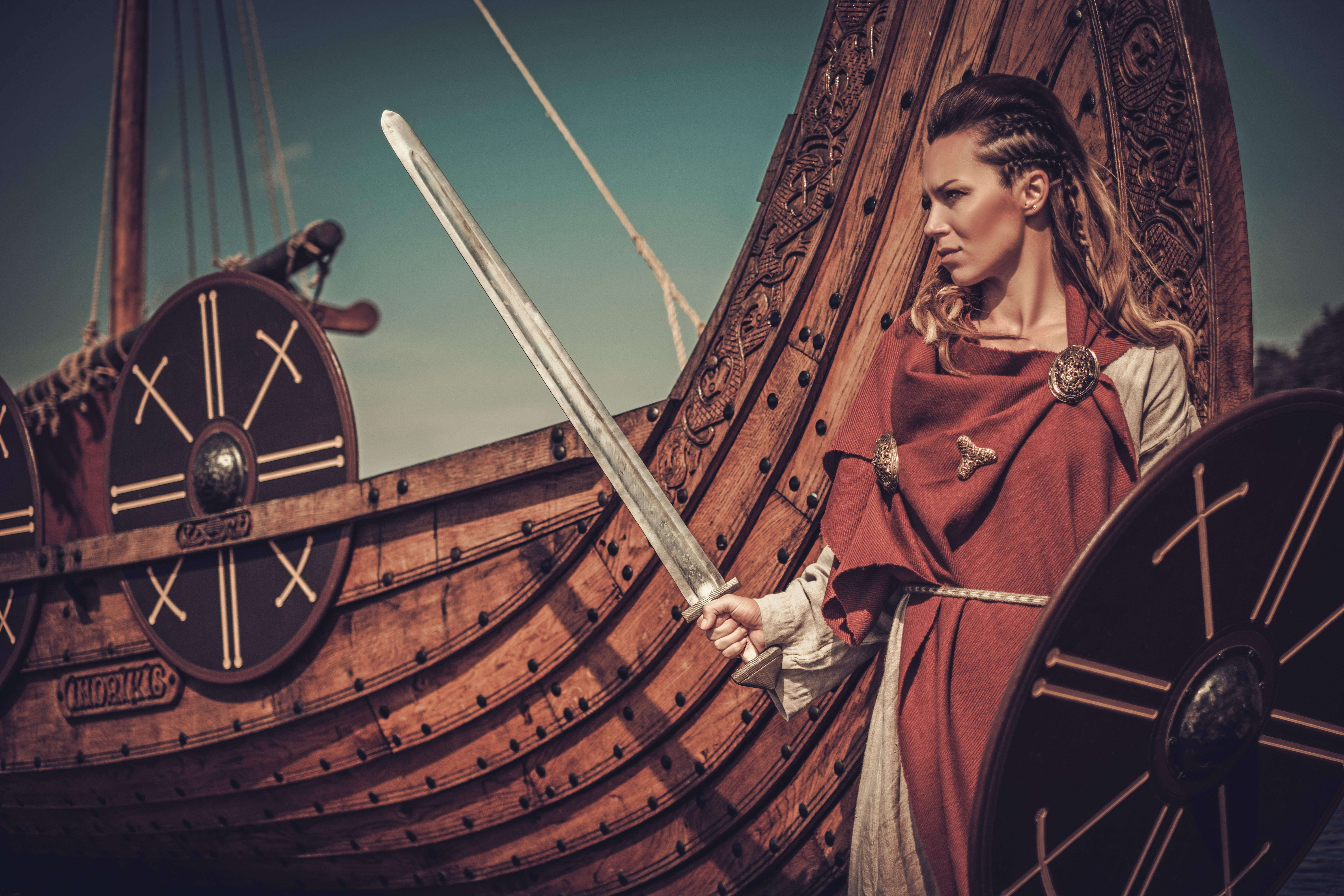 Viking Shieldmaiden Futhark Runes Norse Female Warrior