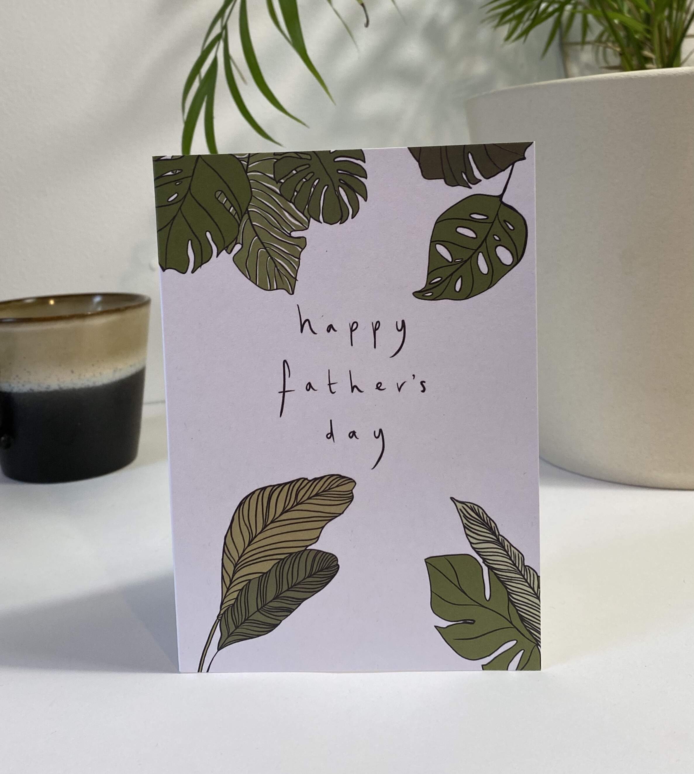 Happy Father's day Jungle leaves greetings card LMFD009