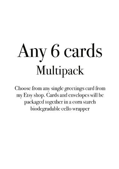 Any 6 cards from Lisemarieprints shop multipack