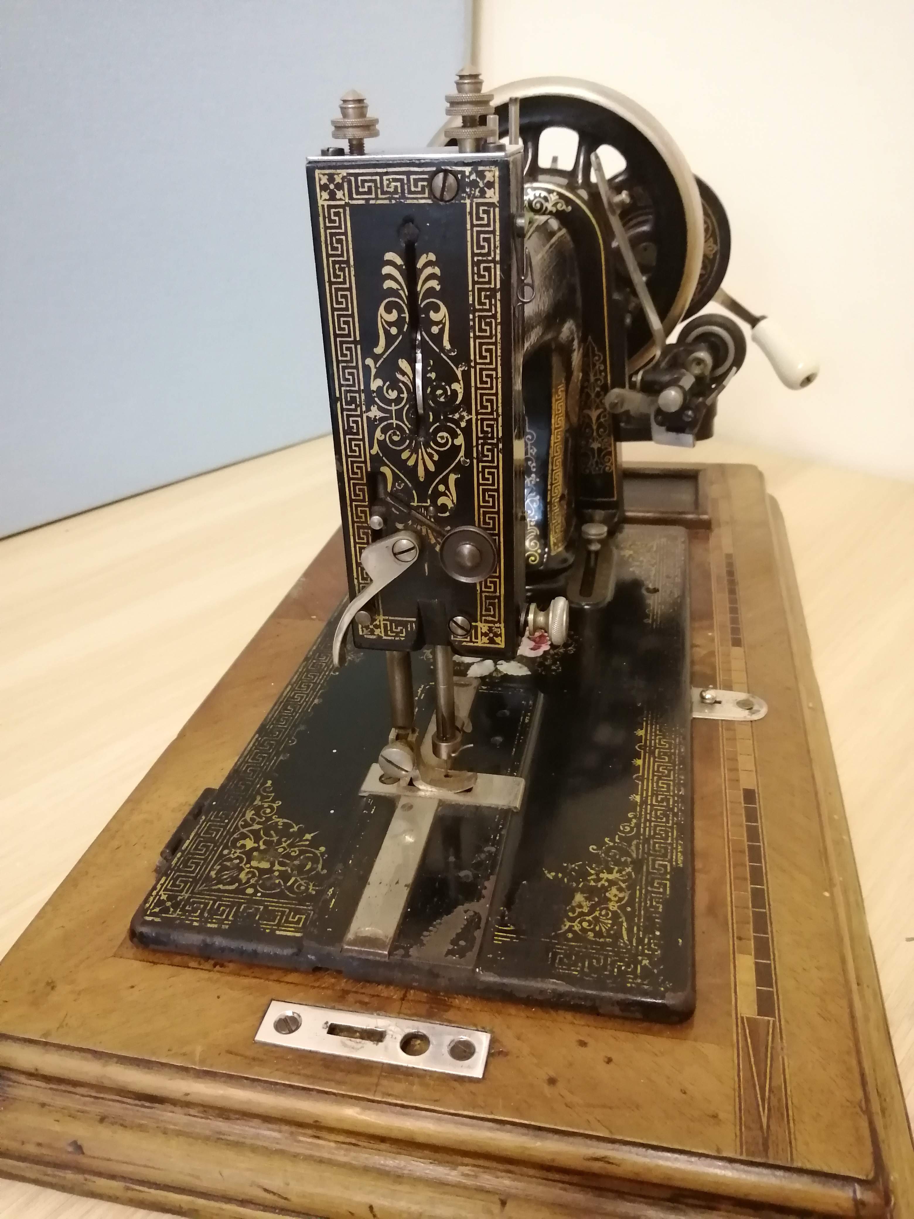 Vintage German Hand Crank Sewing Machine