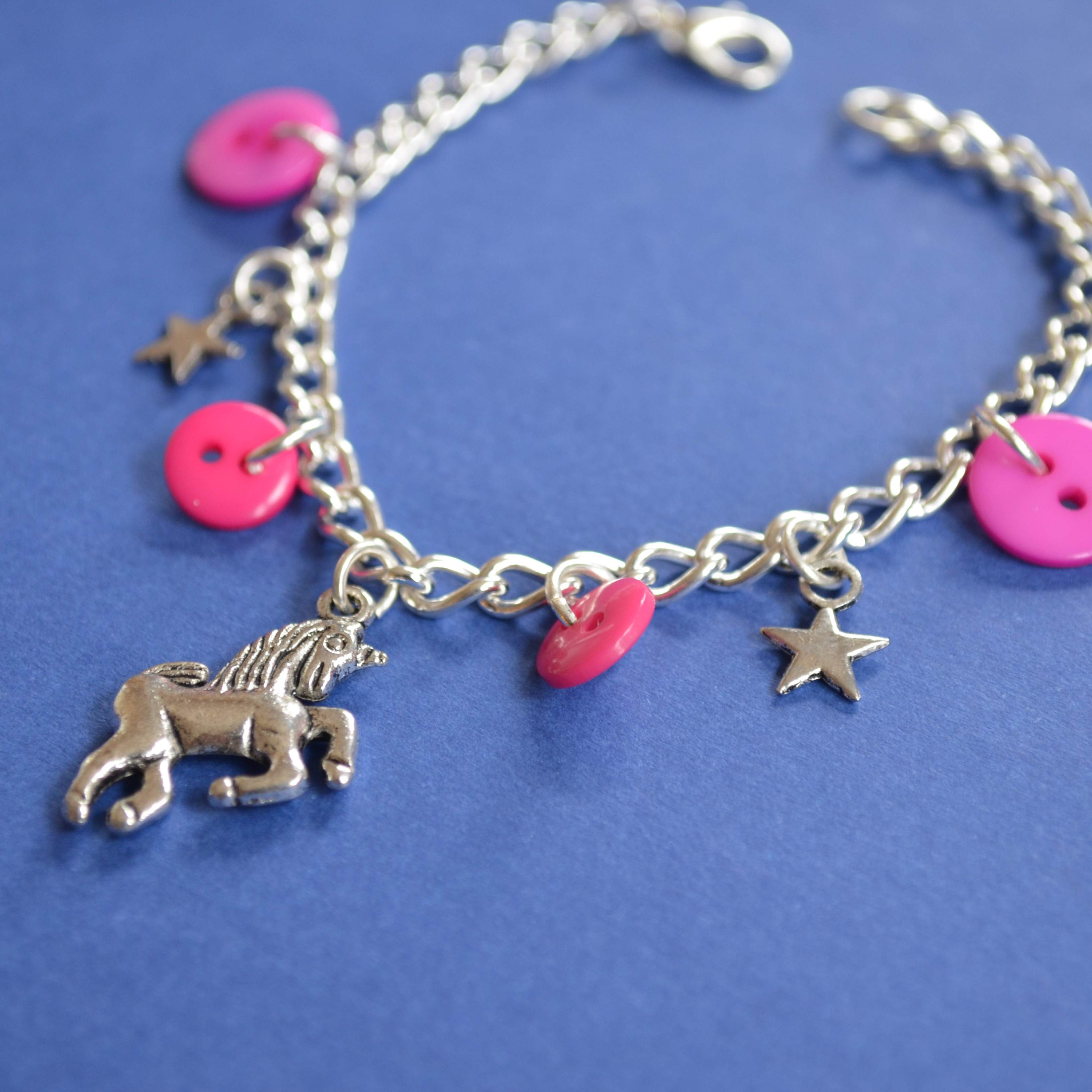Unicorn Child’s Button Charm Bracelet