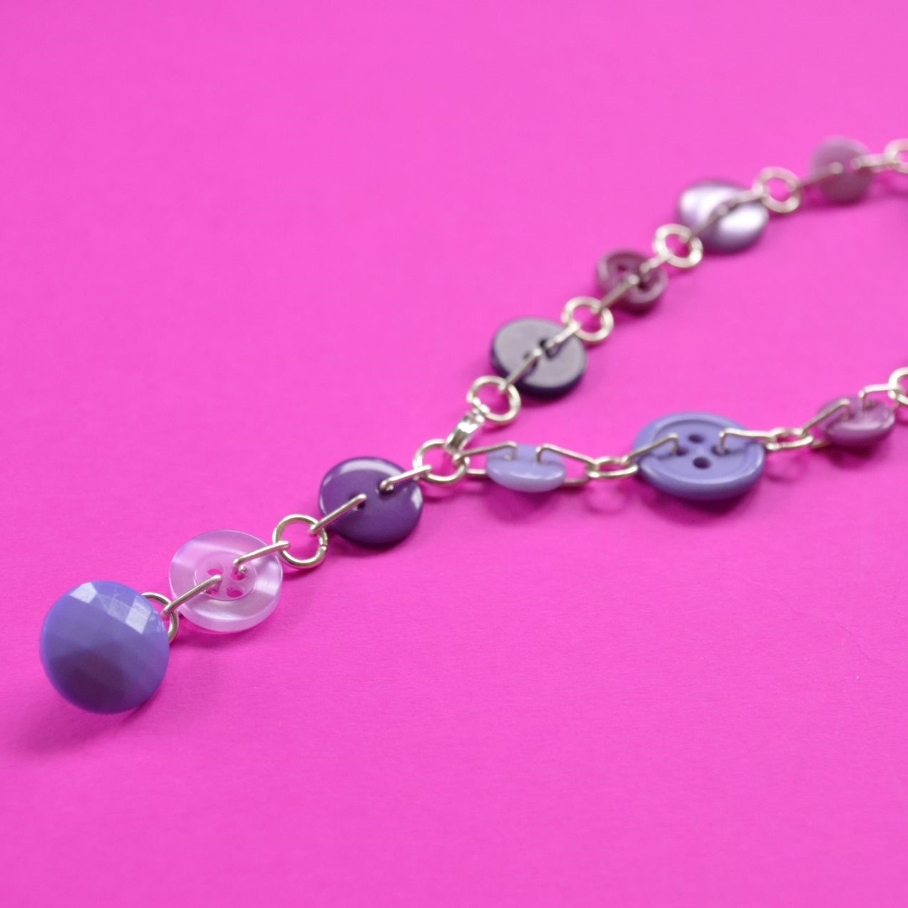 Purple Button Chain Bracelet
