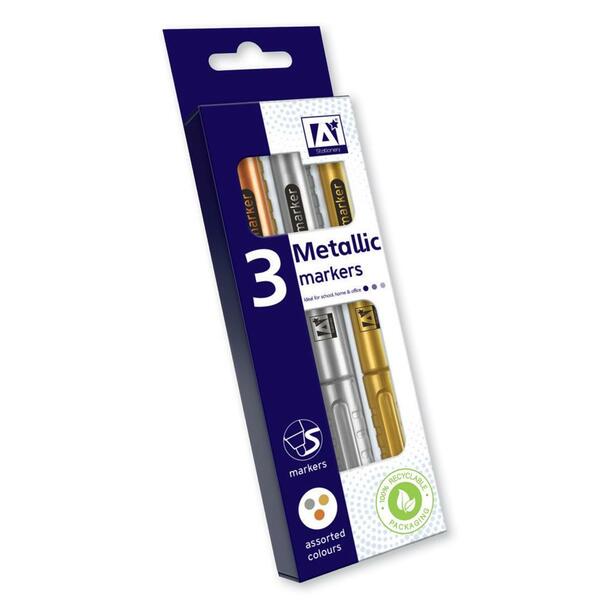 3 Metallic Marker Pens