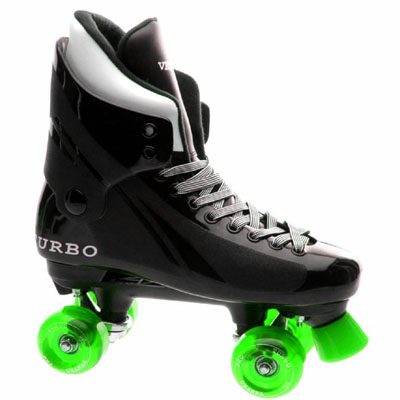 Ventro Pro Turbo Quad Roller Skate Colour: Black/ Clear Green Get 10% Discount See Description