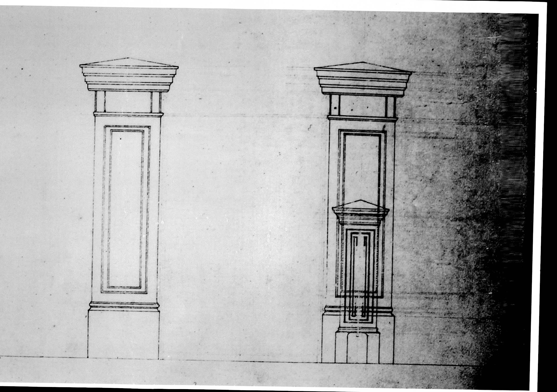 Original drawing of gate post