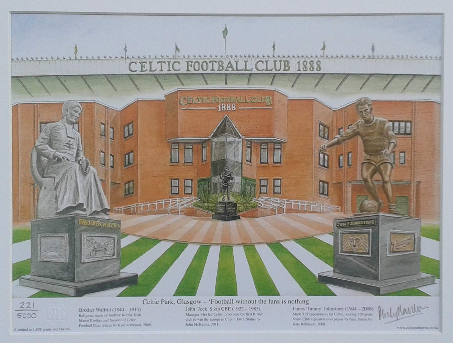 Premium number 'Celtic Park' - football without the fans is nothing' fine art print - unframed